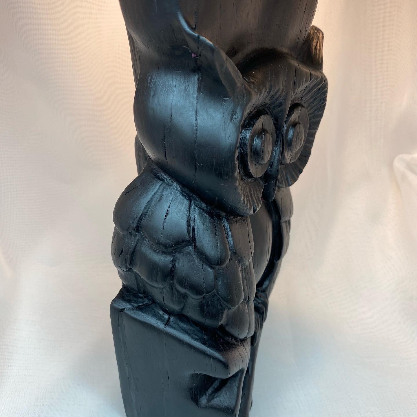 Hand Carved Owl Sculpture from Irish Bog Oak ranging in age from 3000 to 8000.