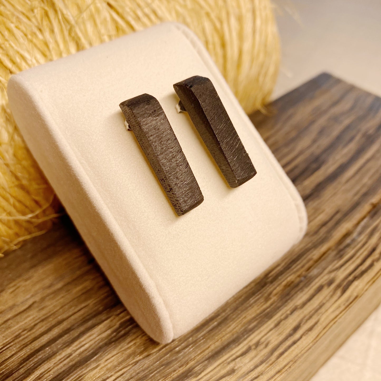 Irish Bog Oak Carved Stud Earrings | Handmade Earrings