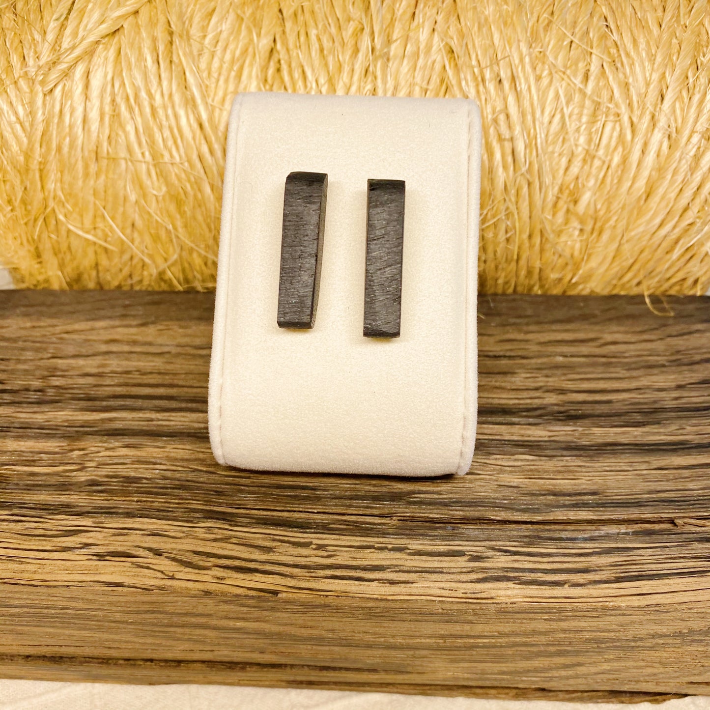 Irish Bog Oak Carved Stud Earrings | Handmade Earrings