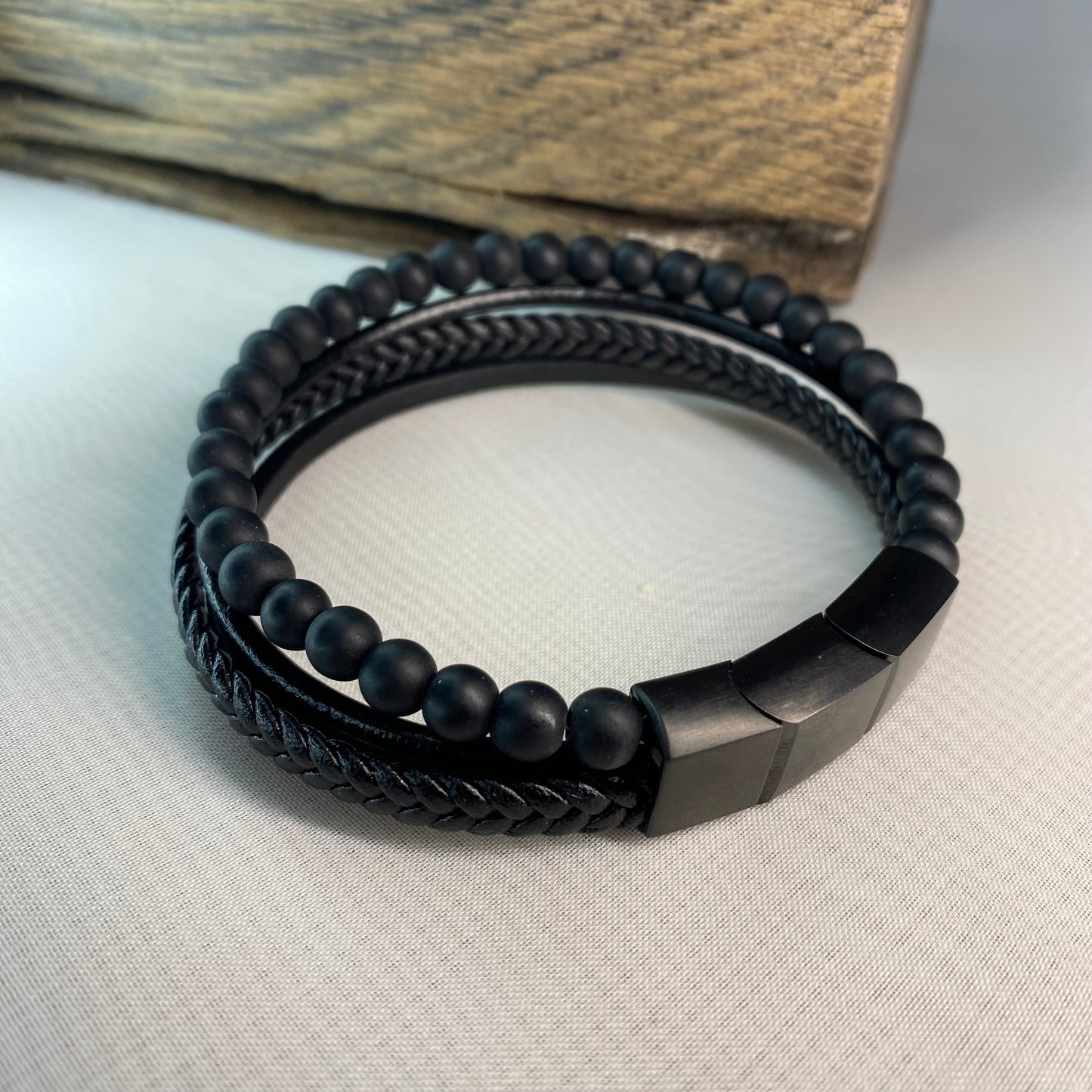 Unisex Leather Bracelet with Beads | Handmade | Gift for Her or Him