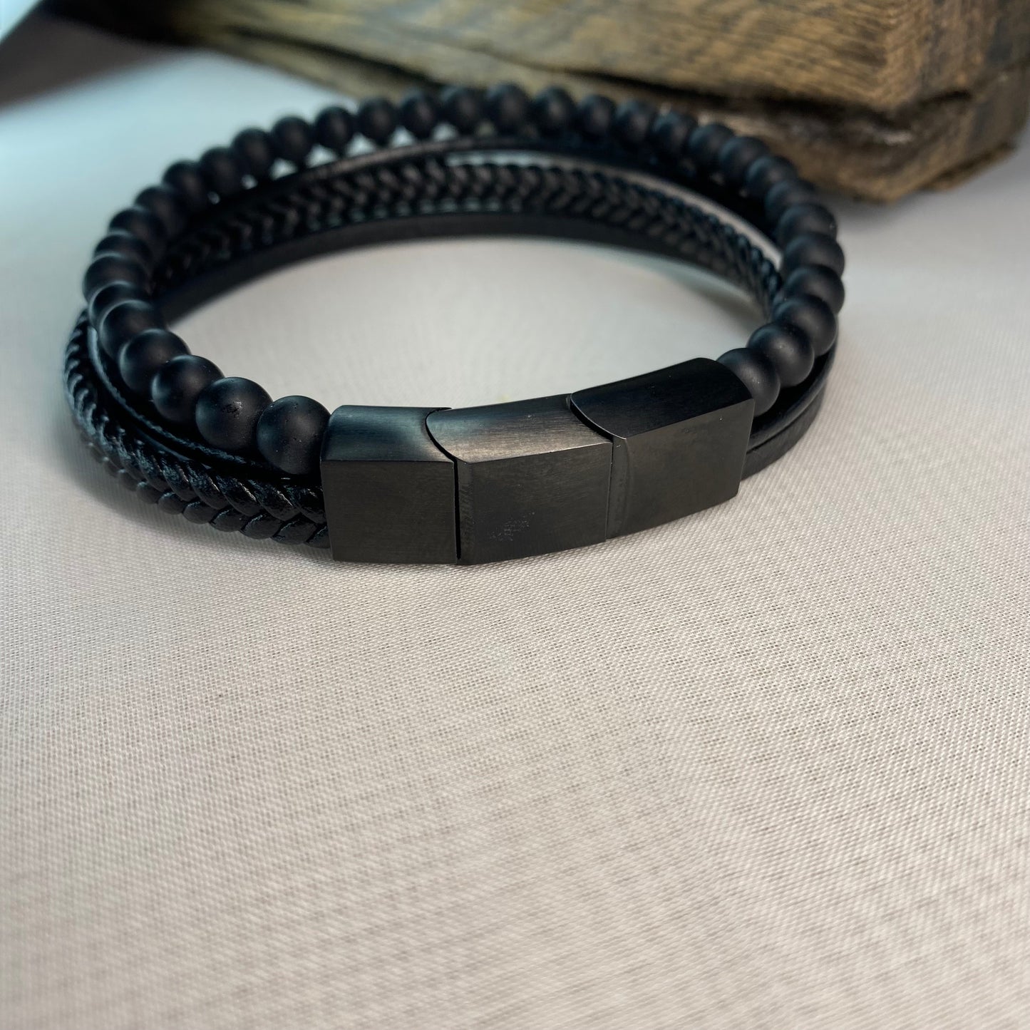 Unisex Leather Bracelet with Beads | Handmade | Gift for Her or Him