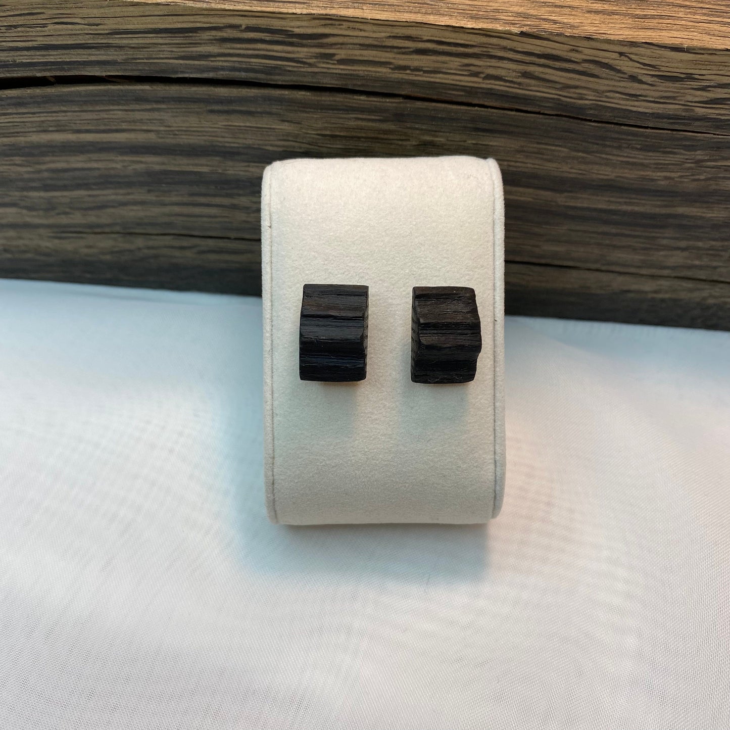 Irish Bog Oak Carved Stud Earrings | Handmade Earrings