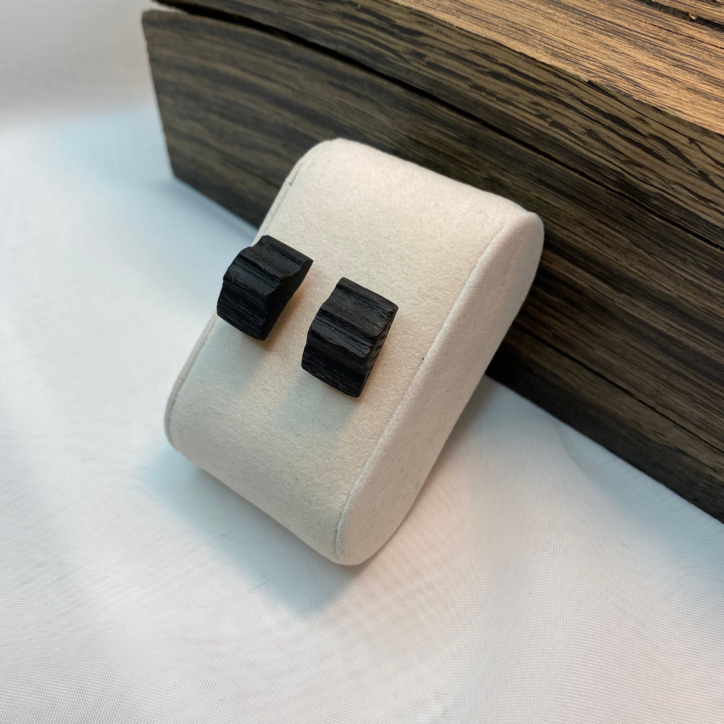 Irish Bog Oak Carved Stud Earrings | Handmade Earrings