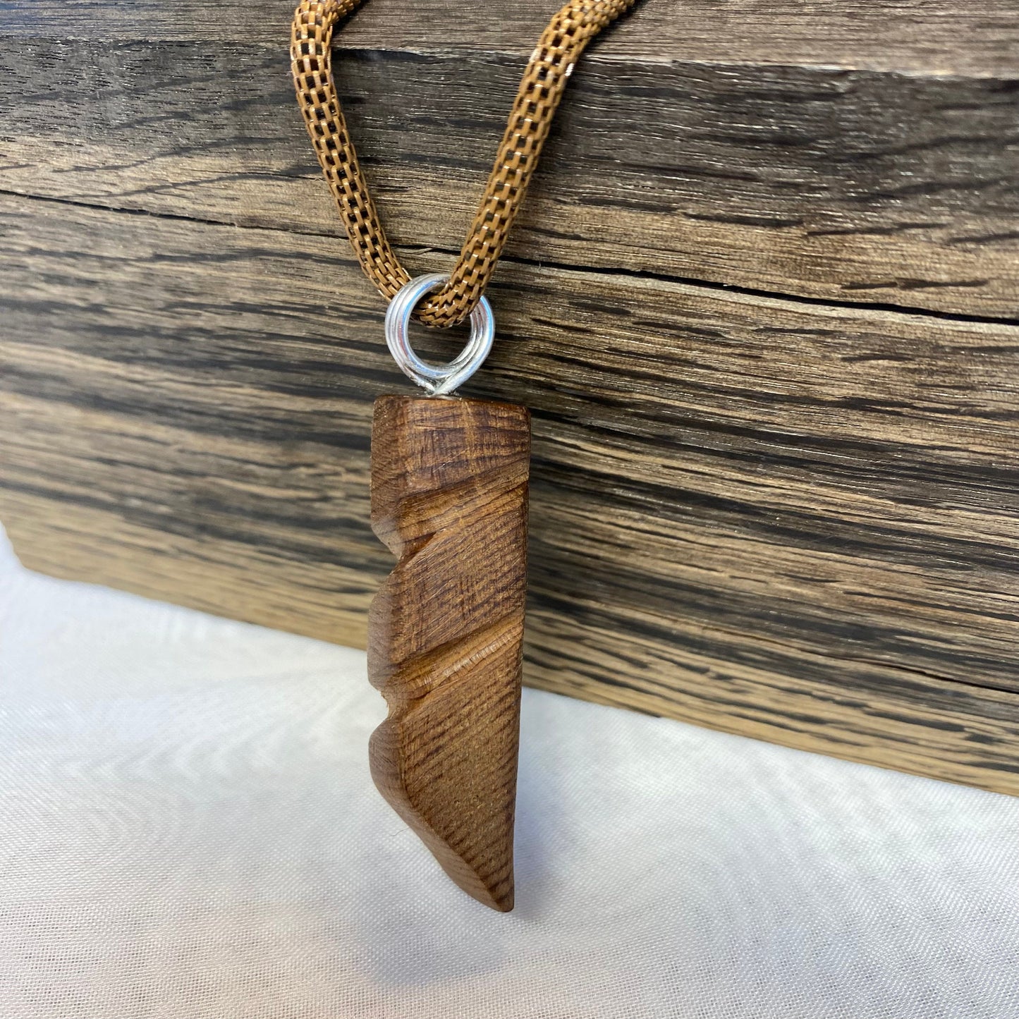 Irish Bog Yew Carved Pendant Gift - Handmade