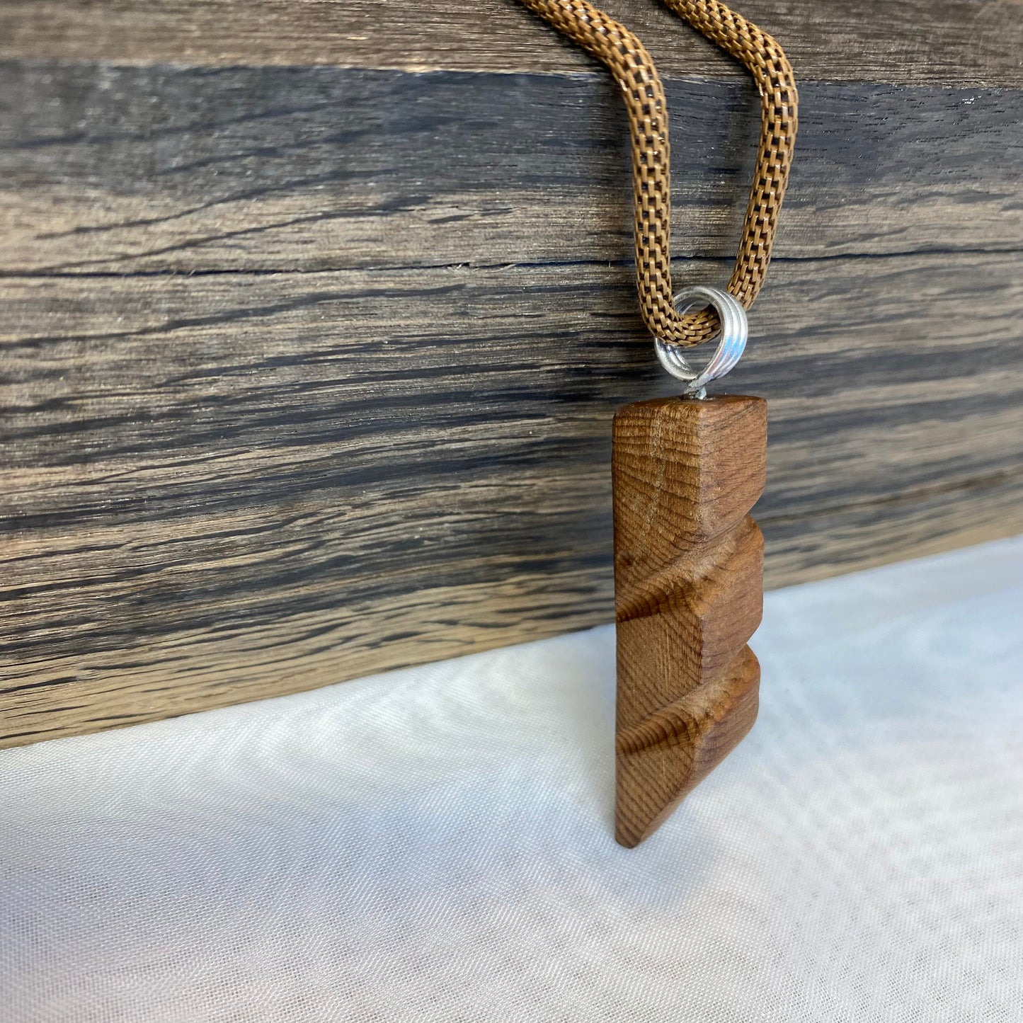 Irish Bog Yew Carved Pendant Gift - Handmade