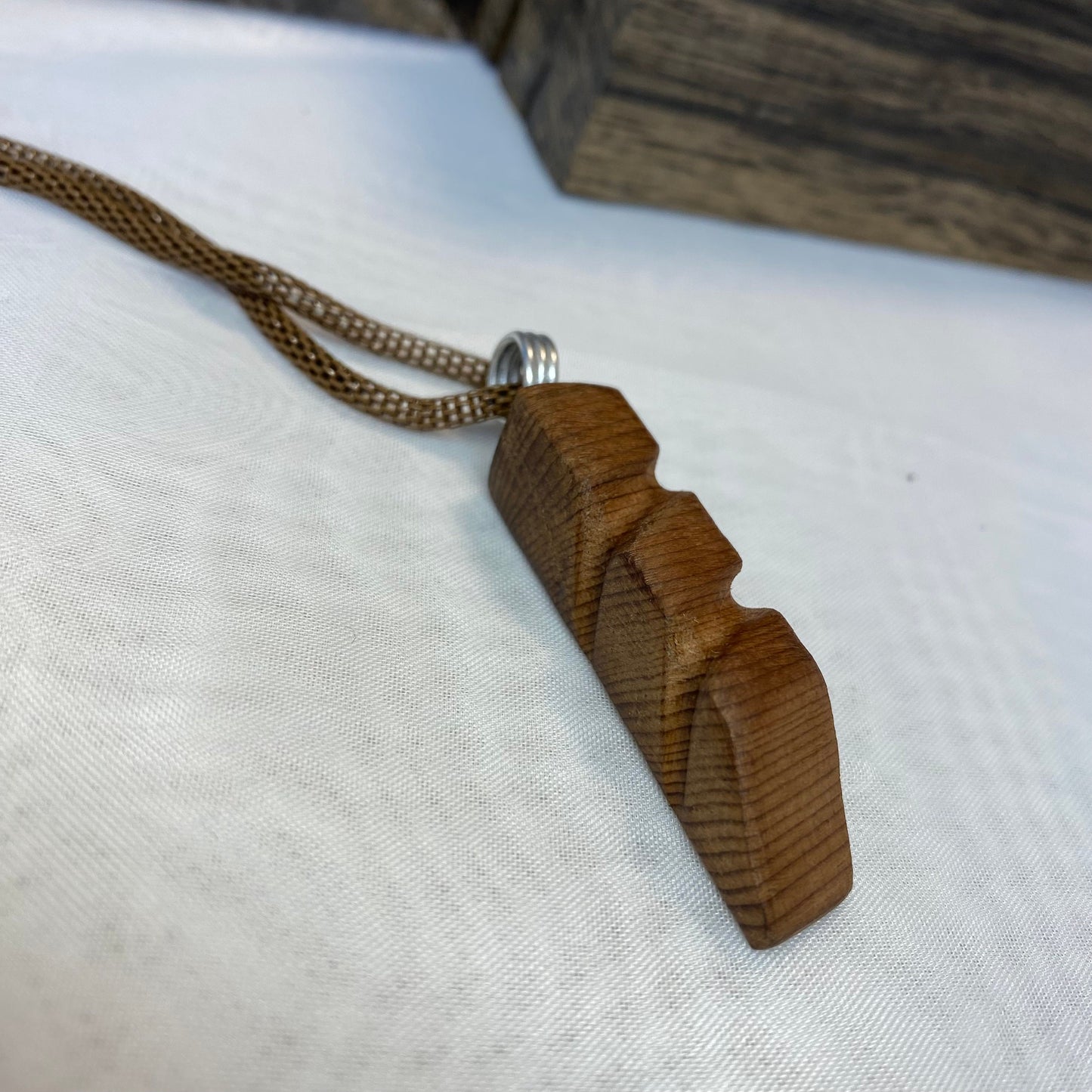 Irish Bog Yew Carved Pendant Gift - Handmade