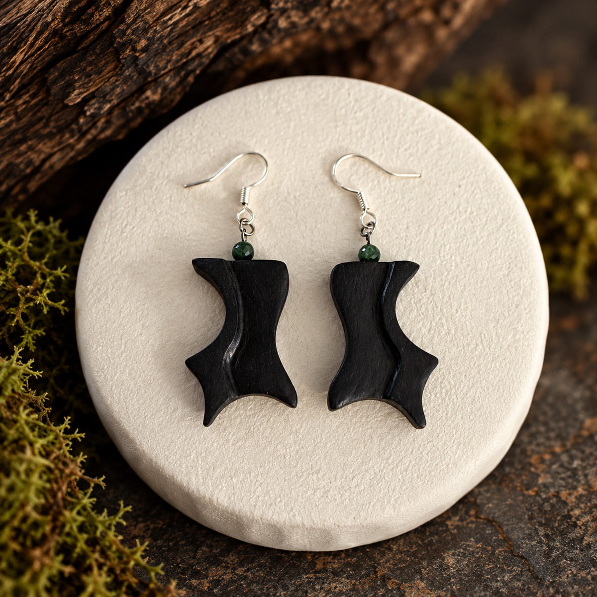 bog oak handmade earrings 