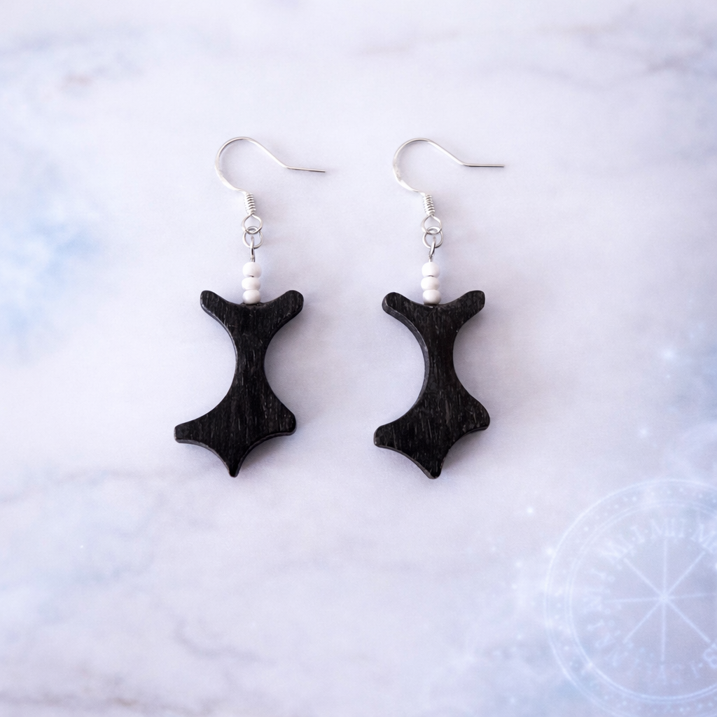 Handmade earrings from bog oak