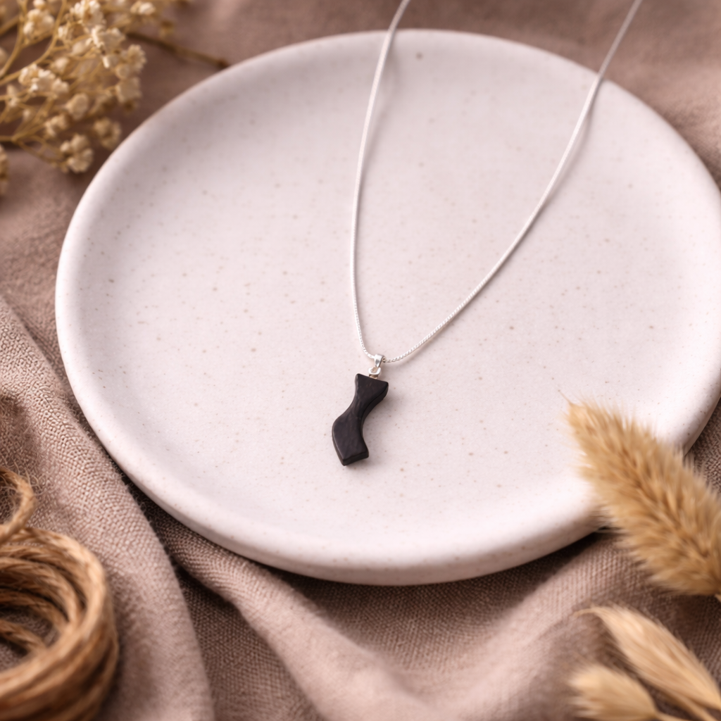 black bog oak handmade necklace 