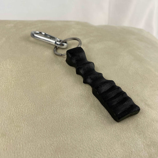 Irish Bog Oak Carved Keychain | Handmade