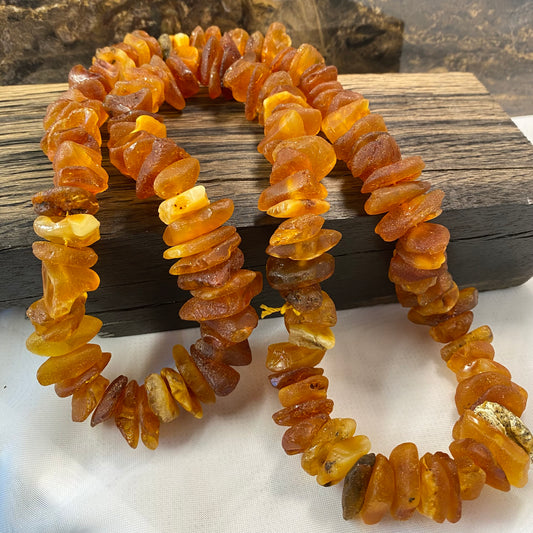 Raw Baltic Amber Necklace – Handmade