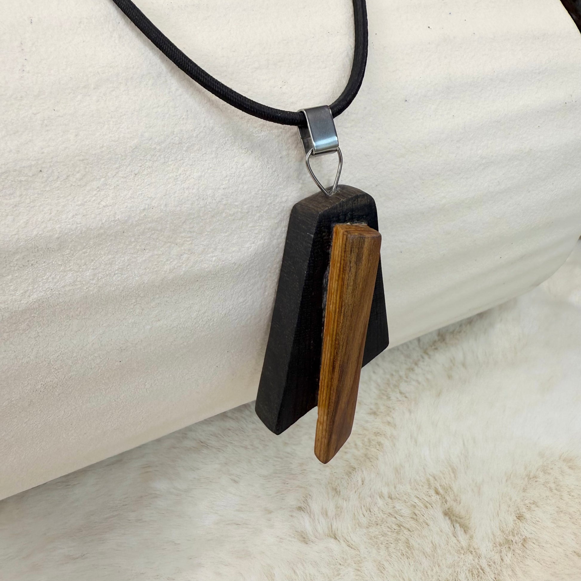 Handmade bog oak necklace 