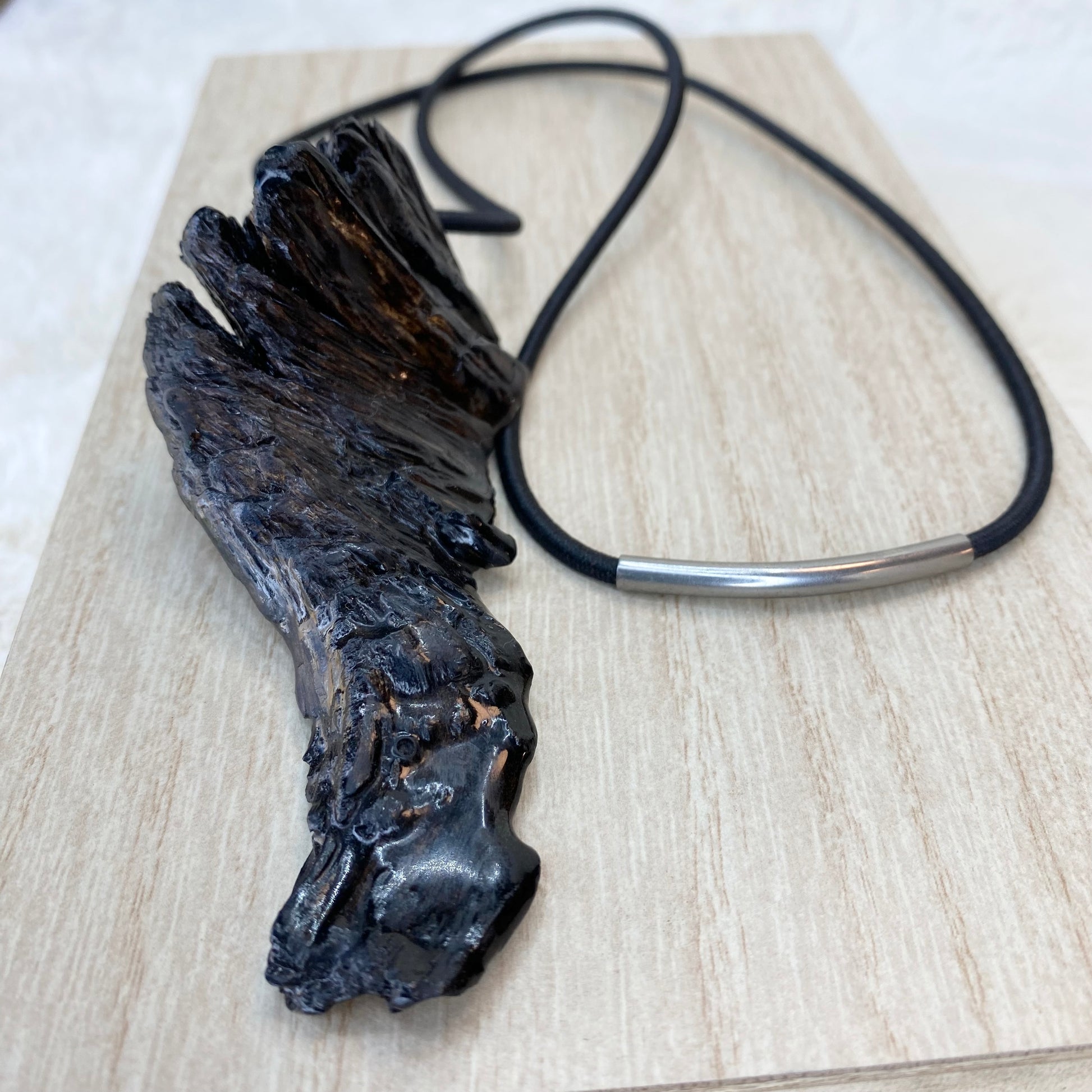 bog oak necklace with resin