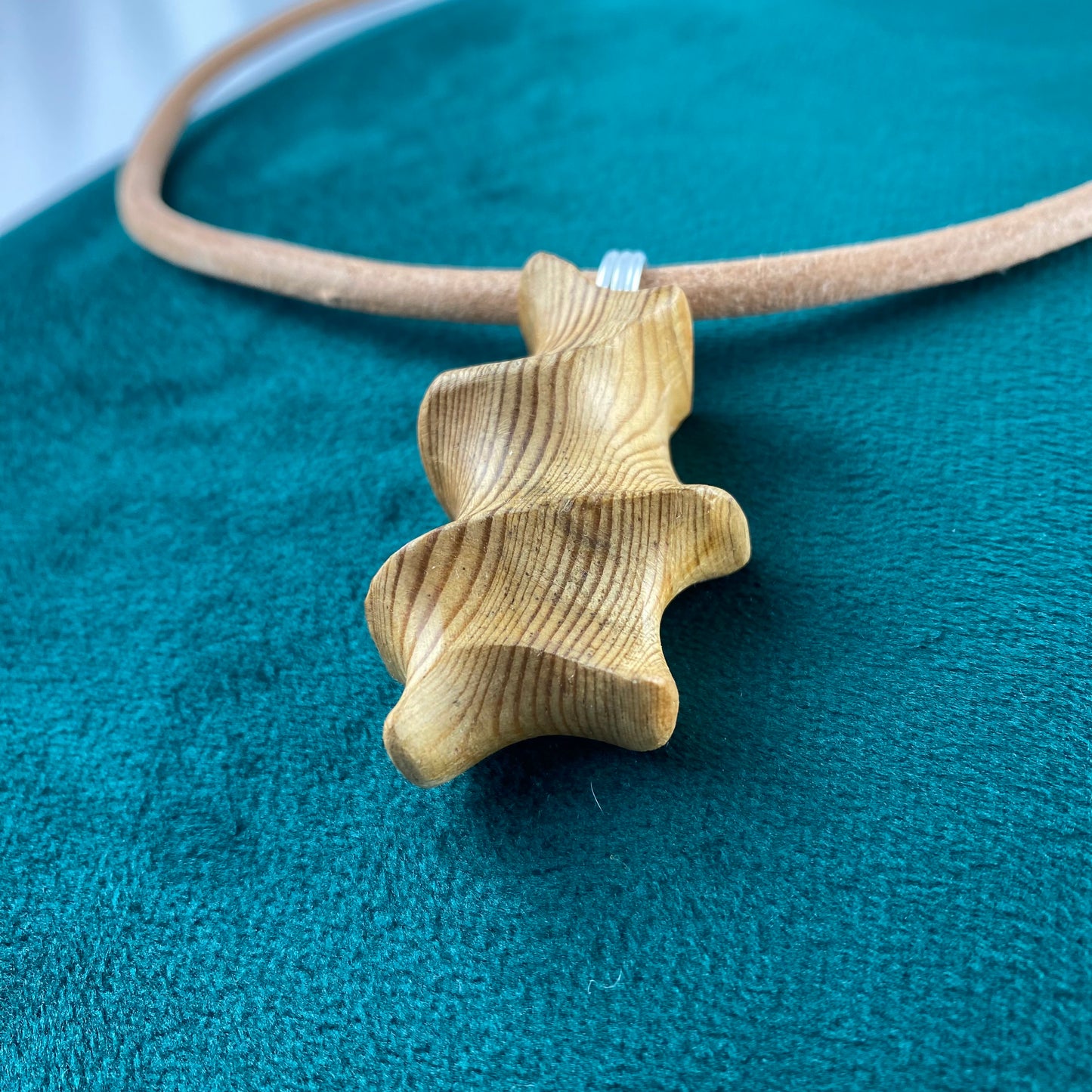 Irish Bog Pine Carved Pendant - Handmade