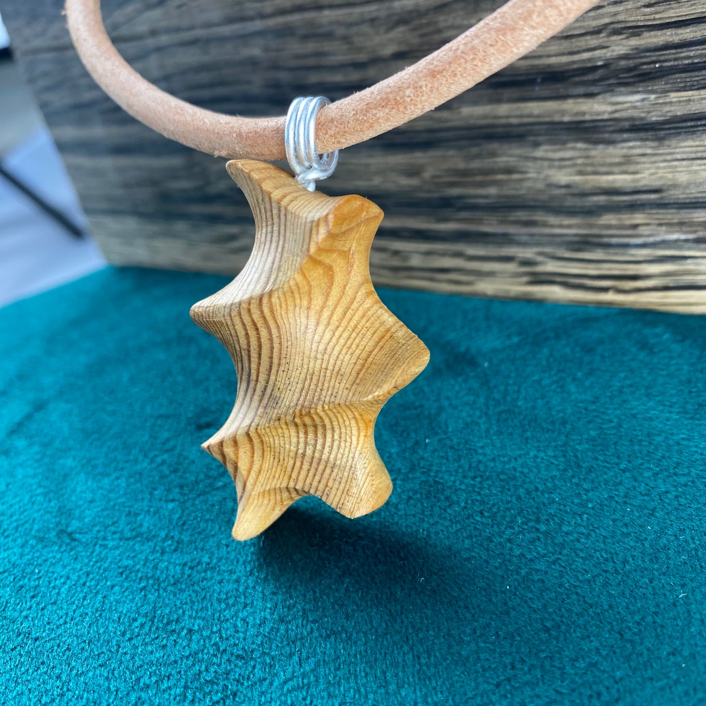 Irish Bog Pine Carved Pendant - Handmade