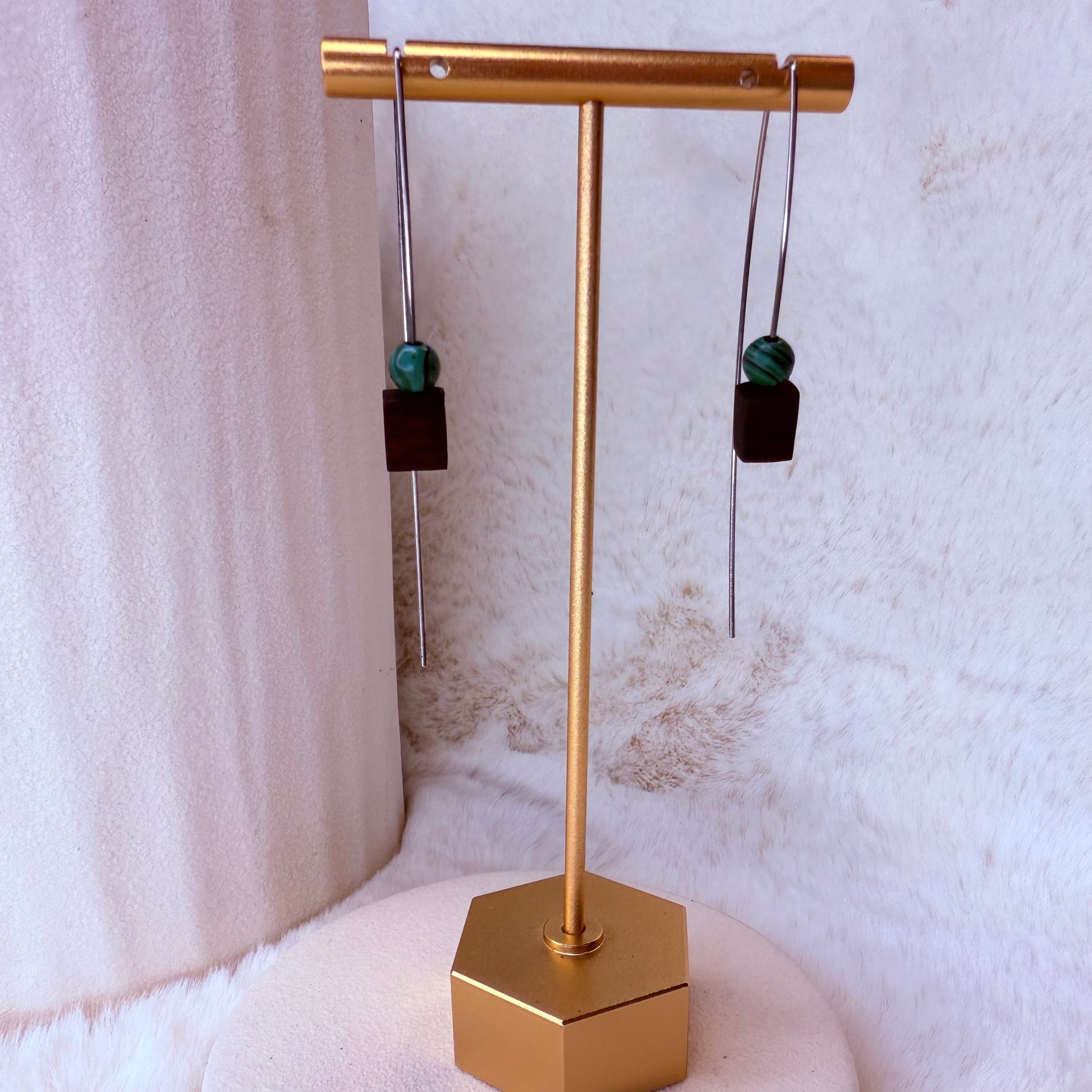 green earrings 