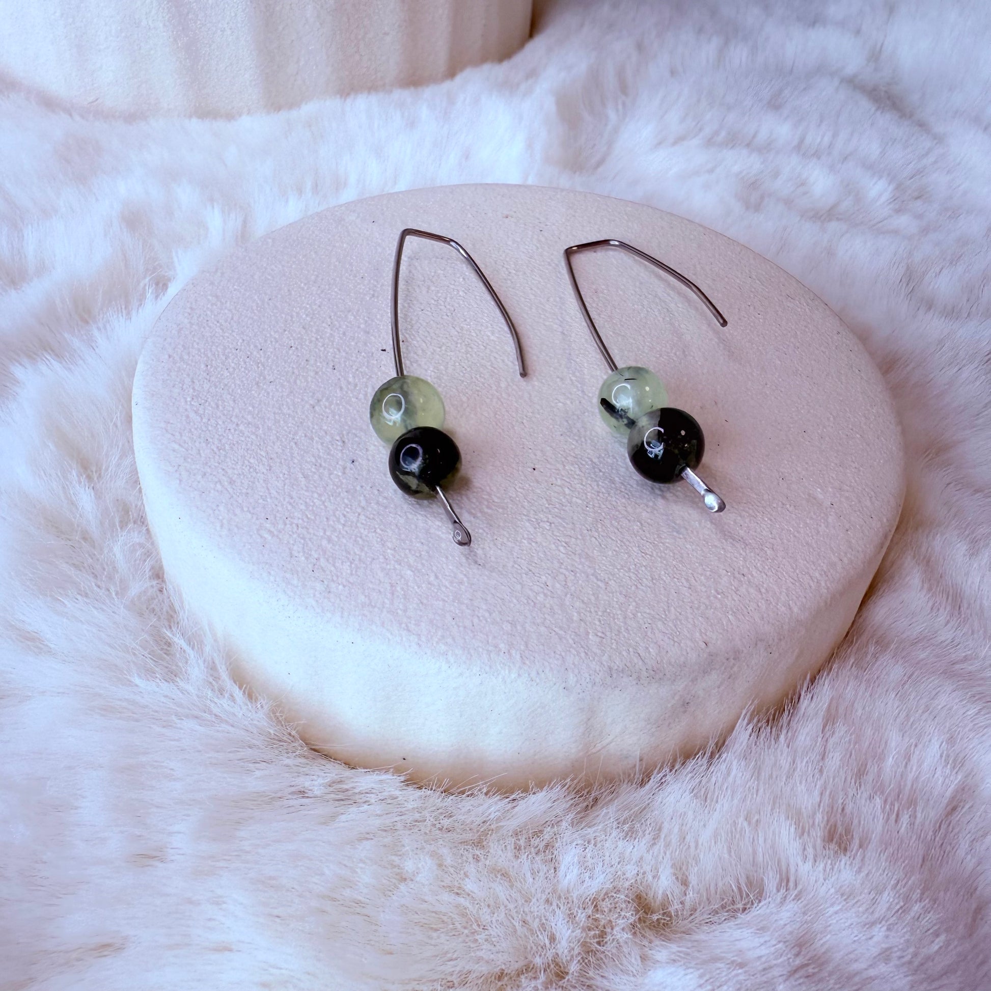 Prehnite Crystal Earrings – Simple and Elegant Design