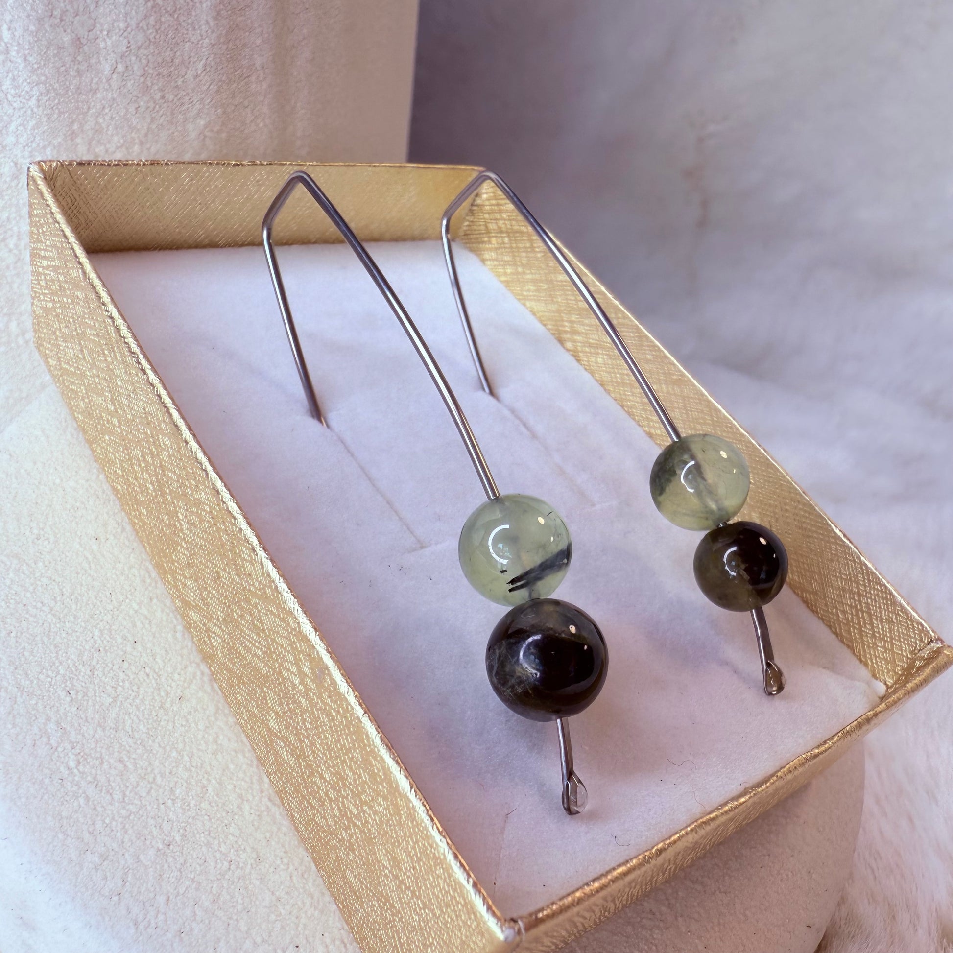 prehnite earrings 