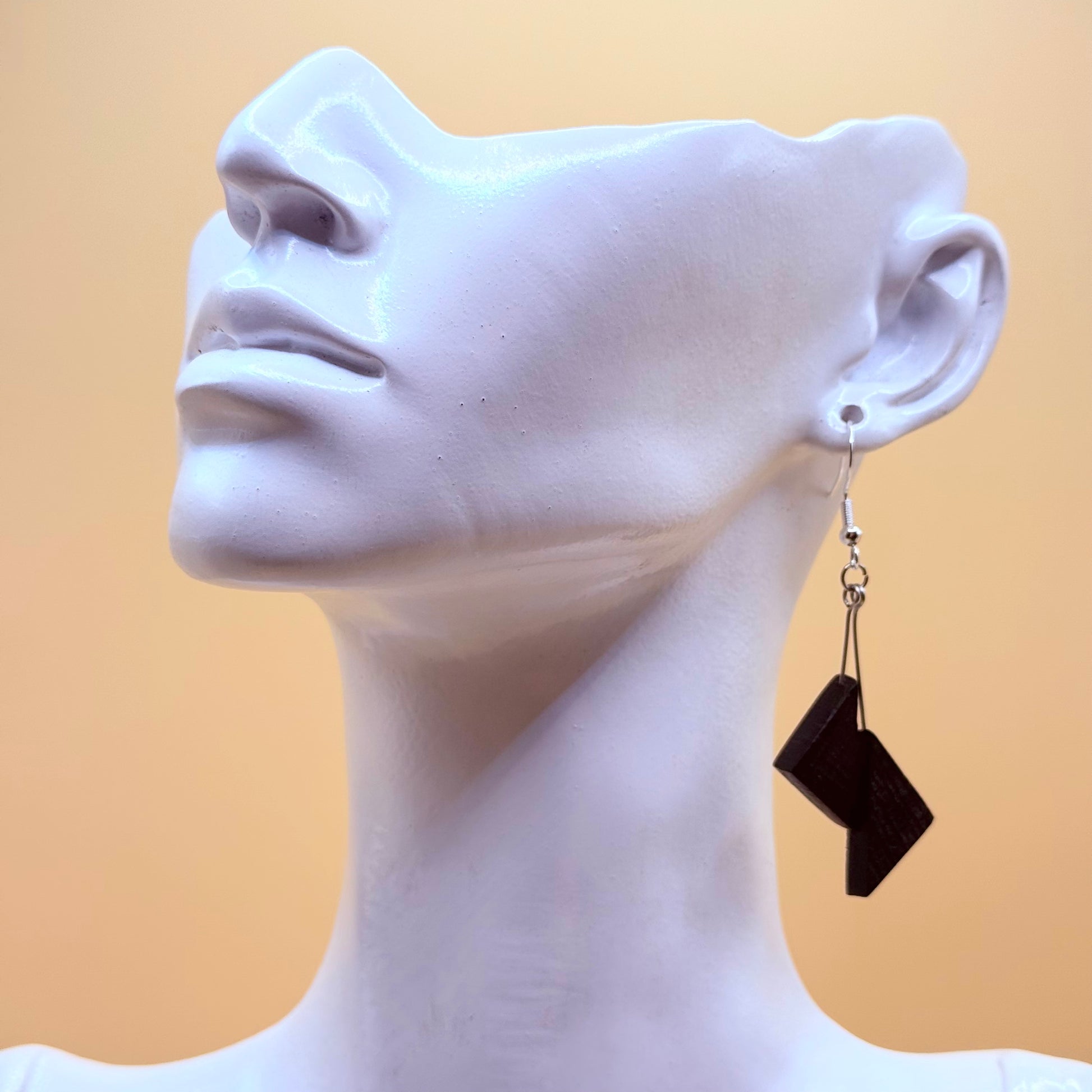 Handmade bog oak earrings 