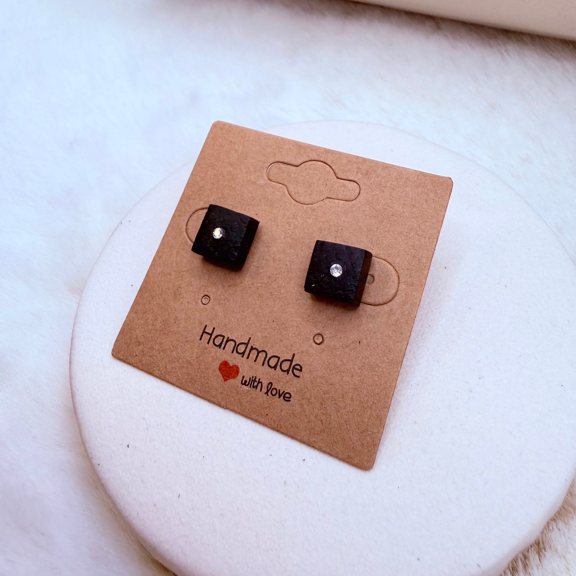 Handmade Bog Oak stud earrings