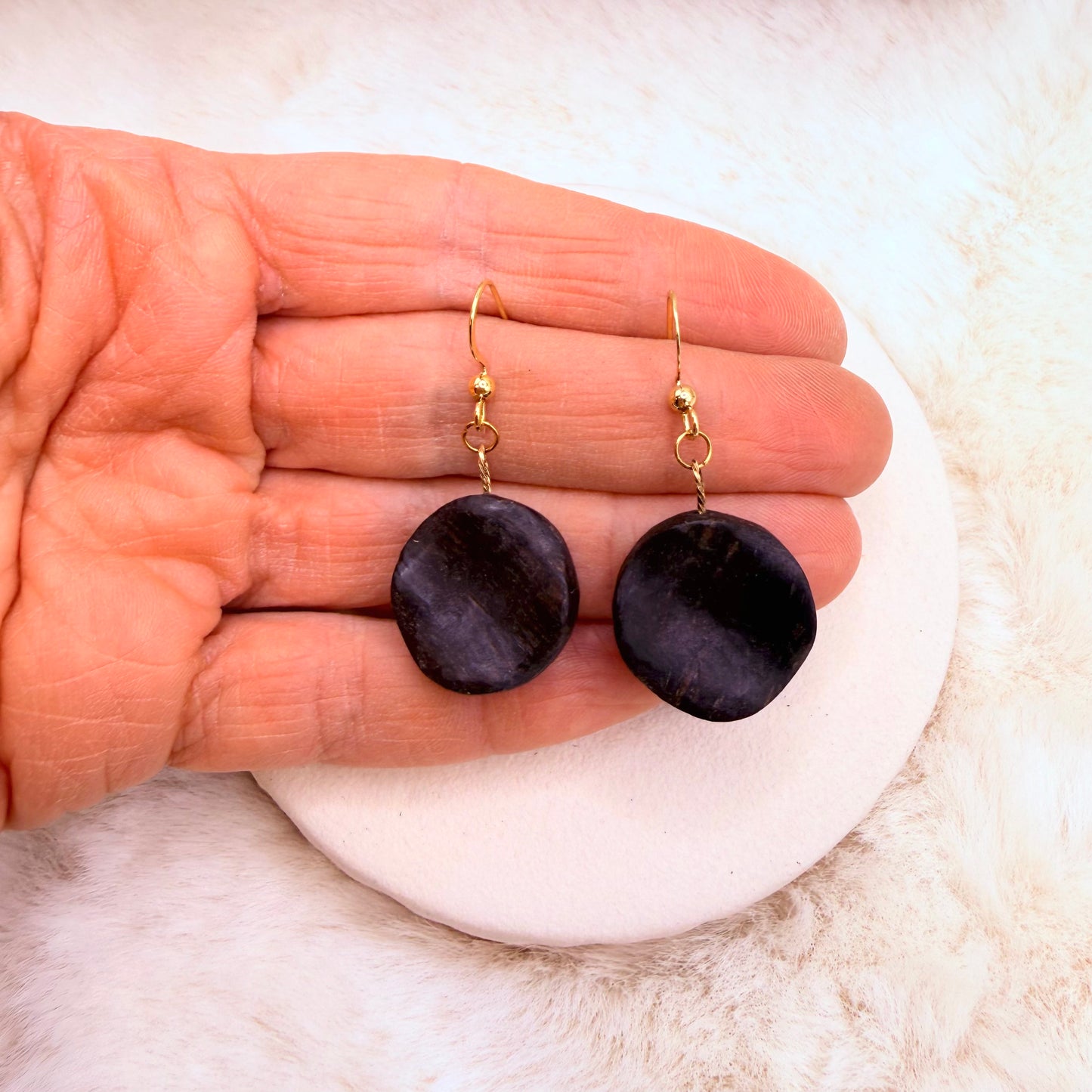 black circle earrings 