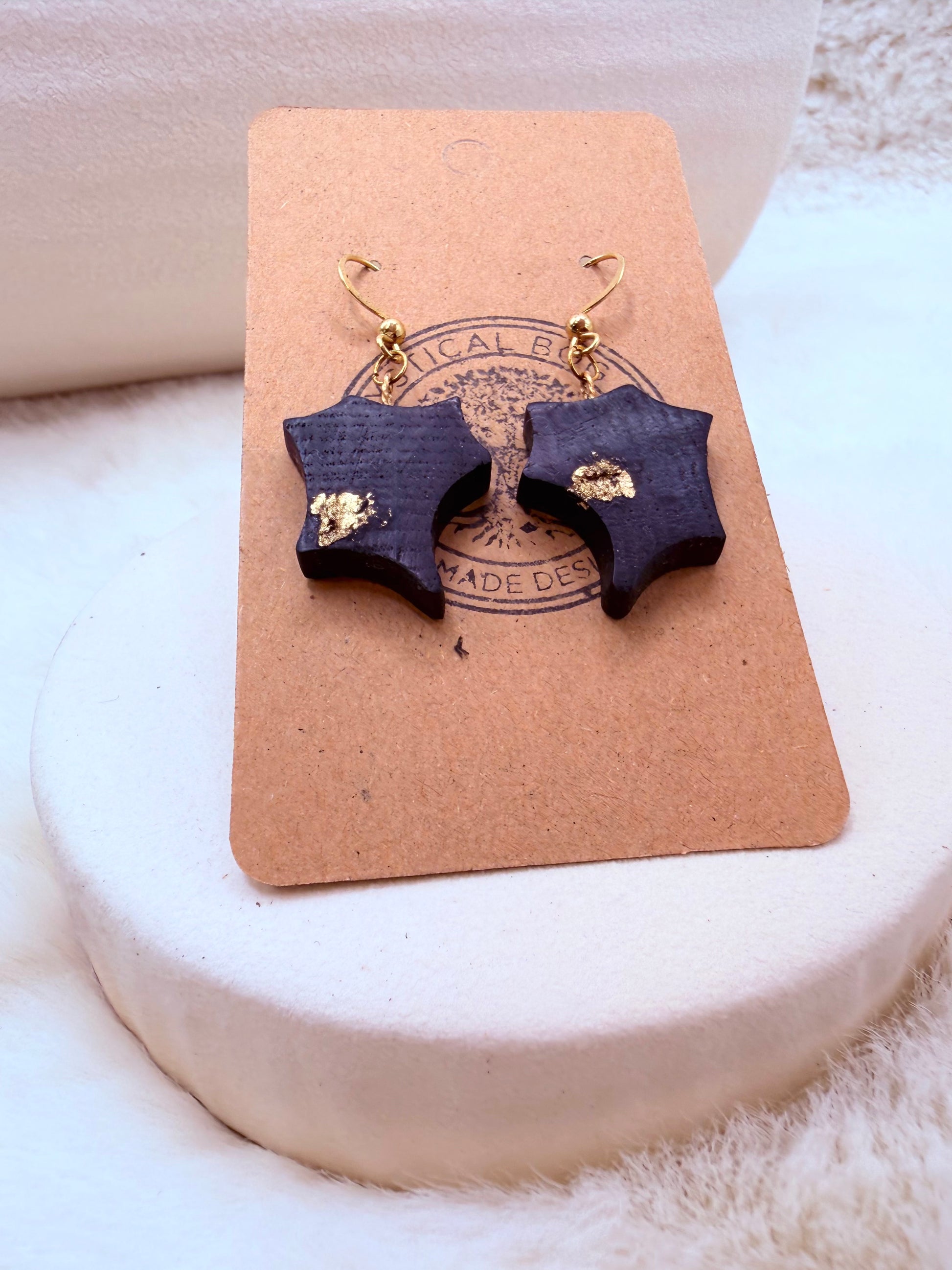 natural wooden earrings,