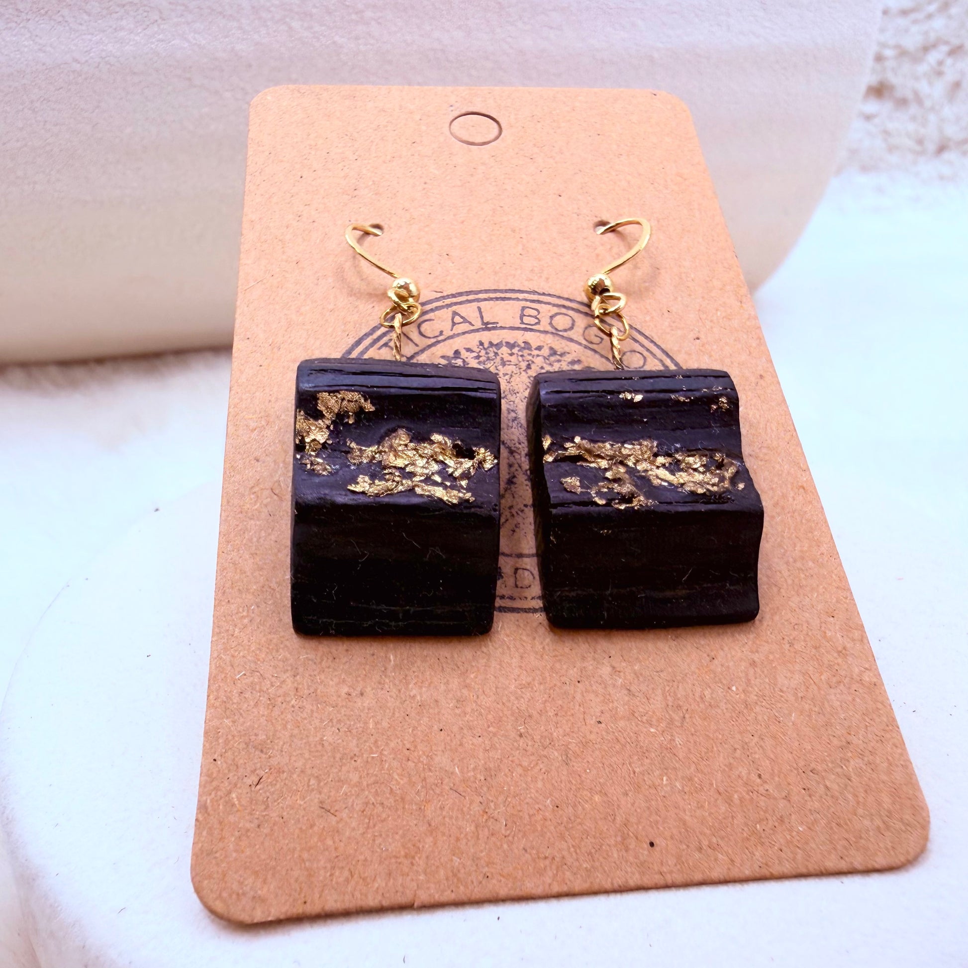 wooden earrings, artisan jewelry, natural wood