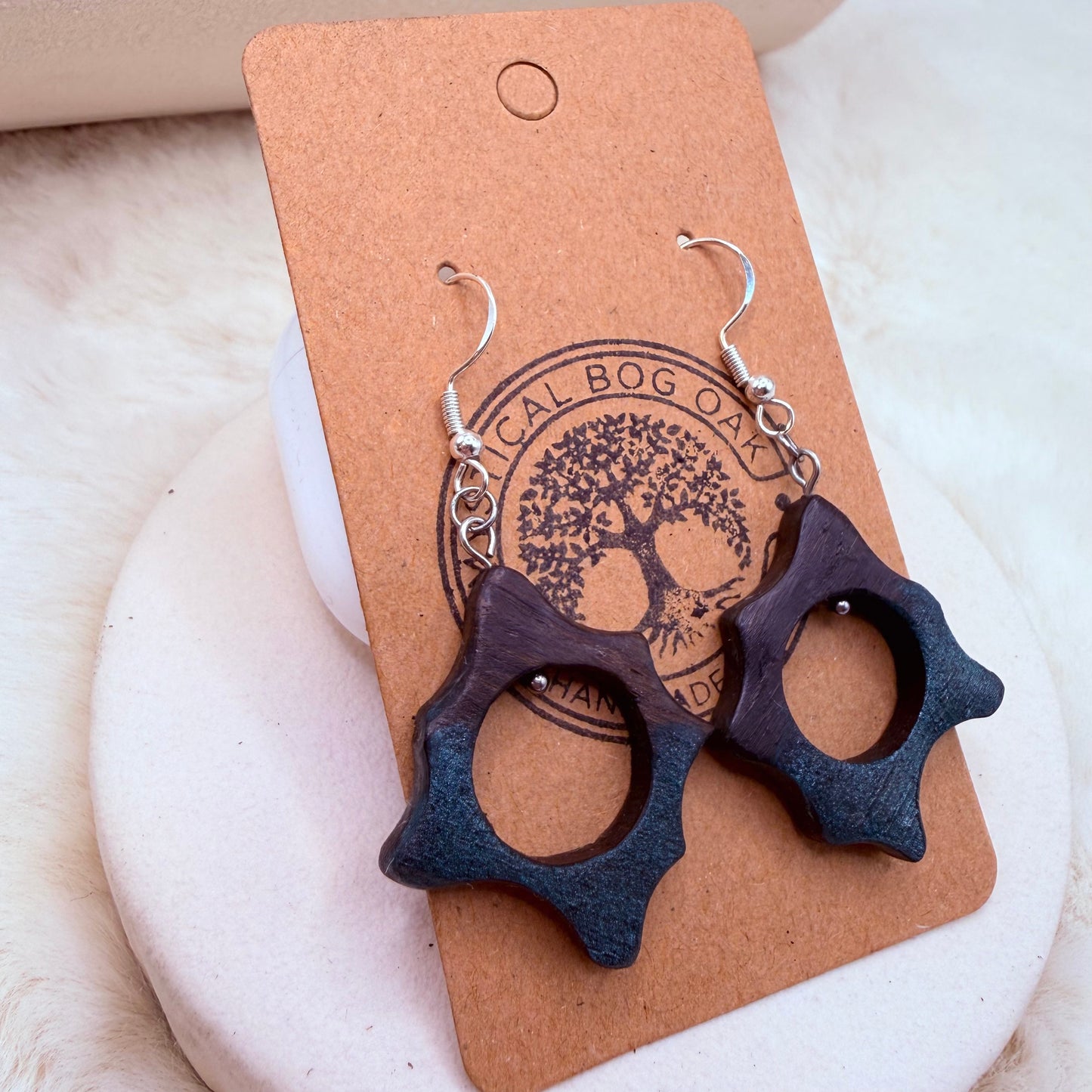 natural wood earrings, ethical jewelry