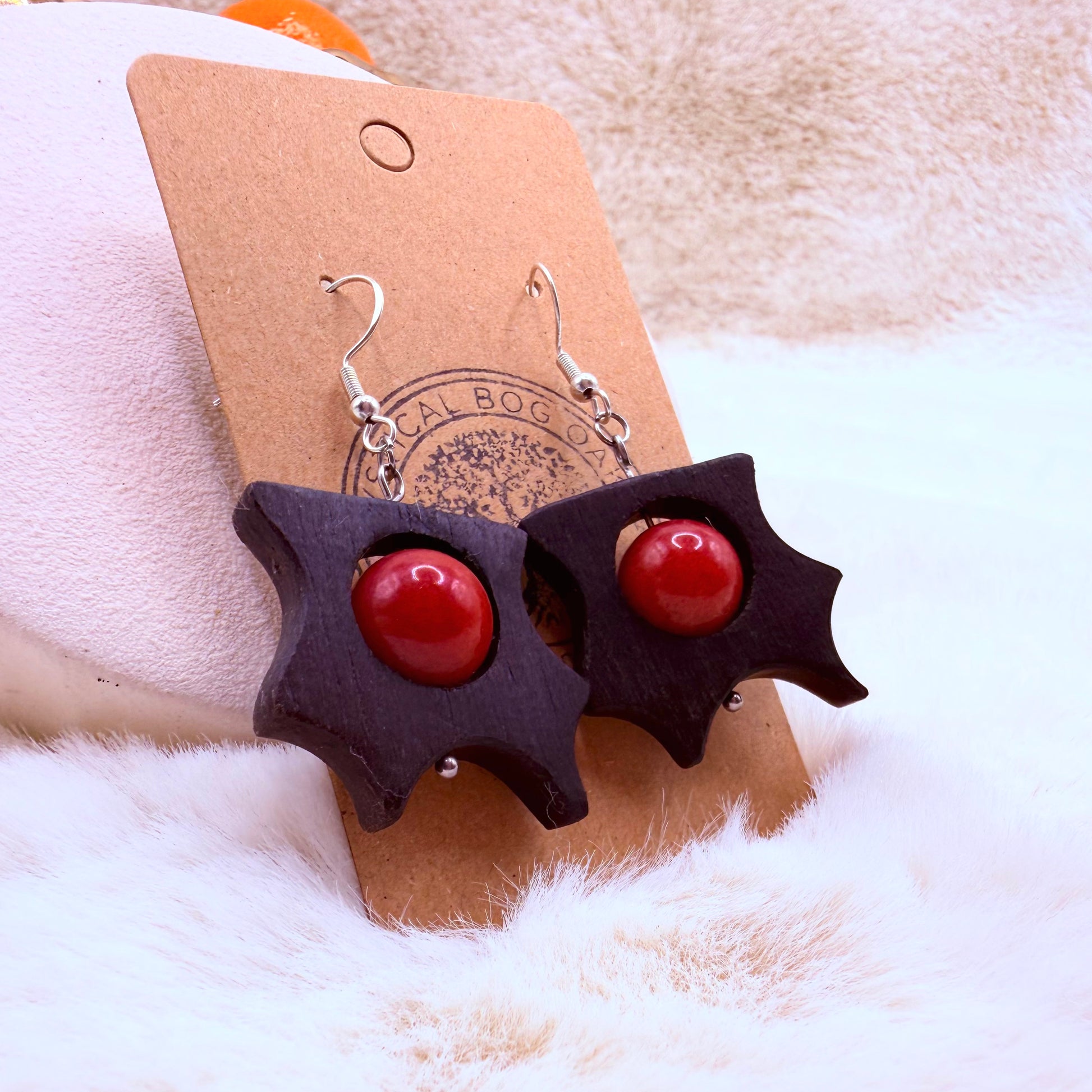 earrings with red stones 