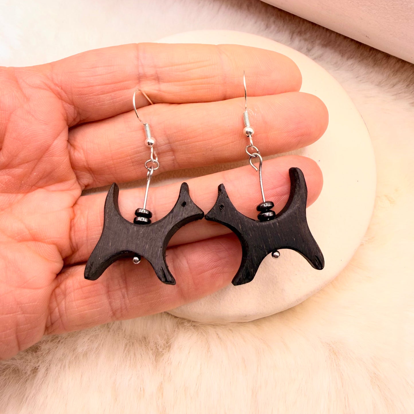 Handmade cat earrings 