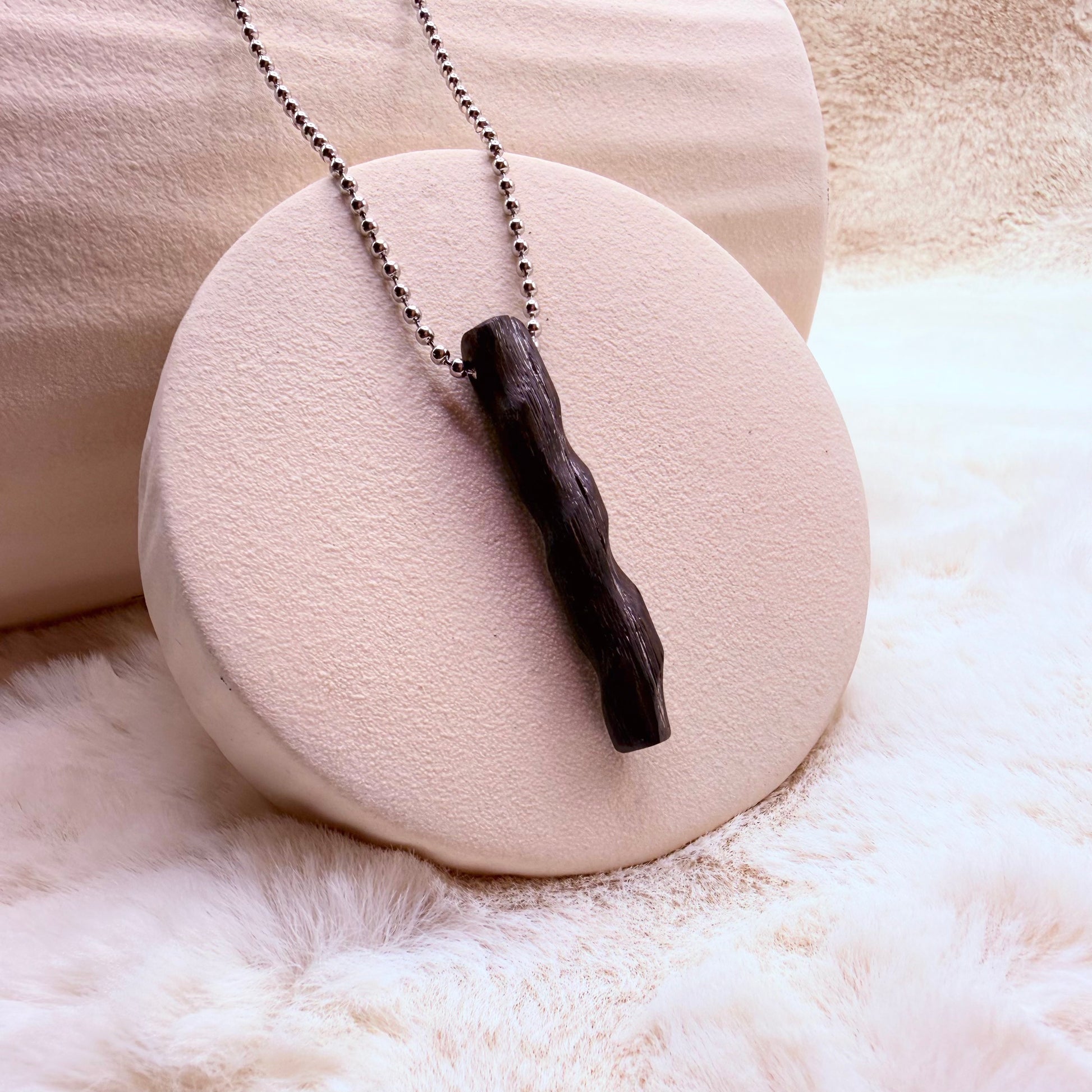 Handmade bog oak pendant 