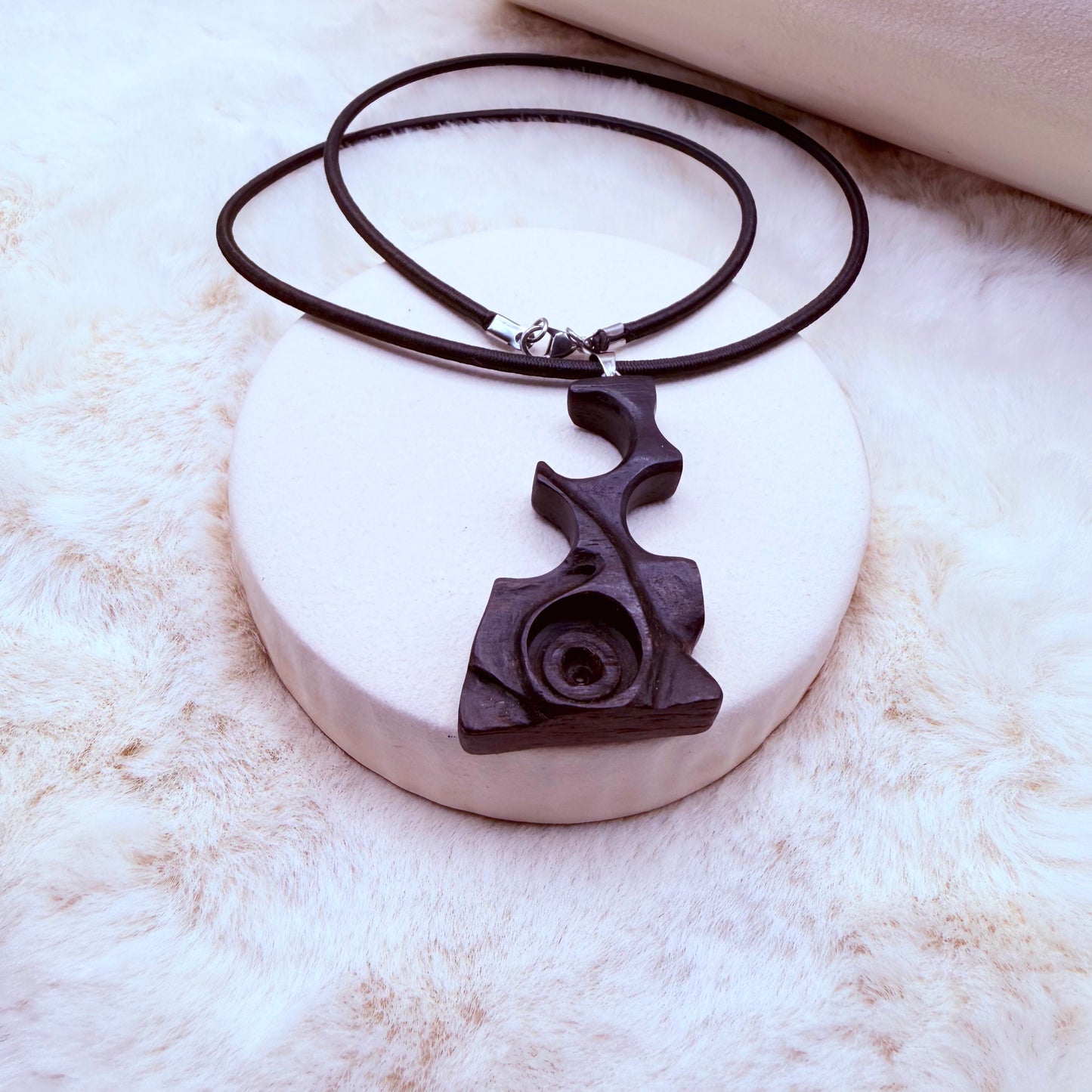 black wood handmade necklace 