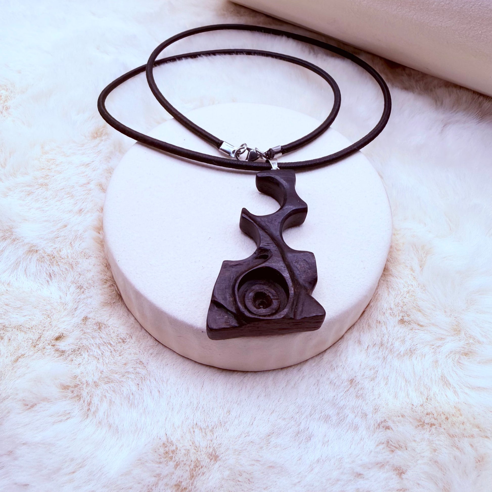 black wood handmade necklace 