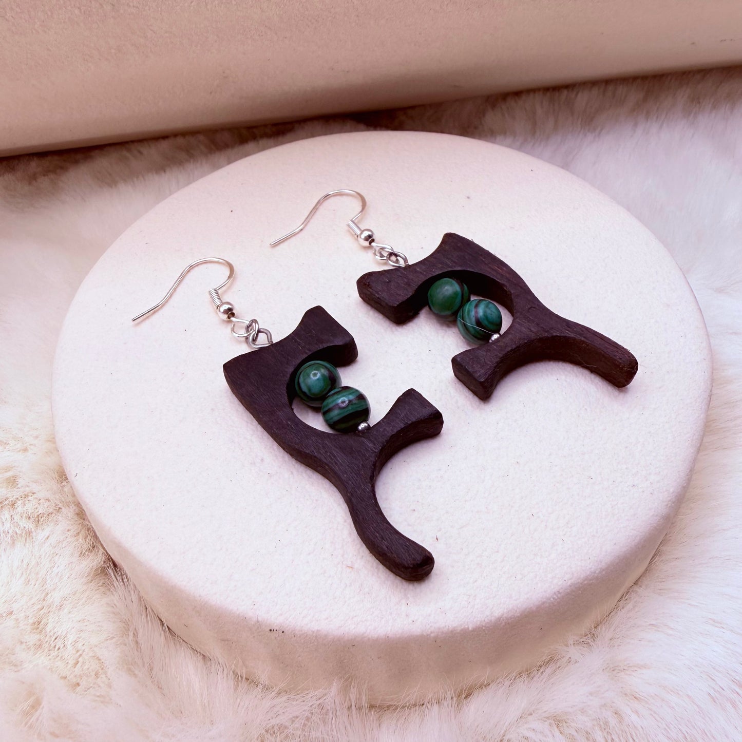 Handcrafted gemstone earrings from sustainable natural materials