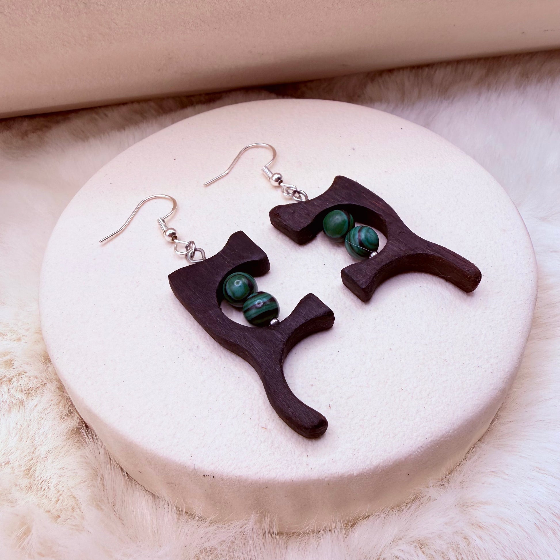 Handcrafted gemstone earrings from sustainable natural materials