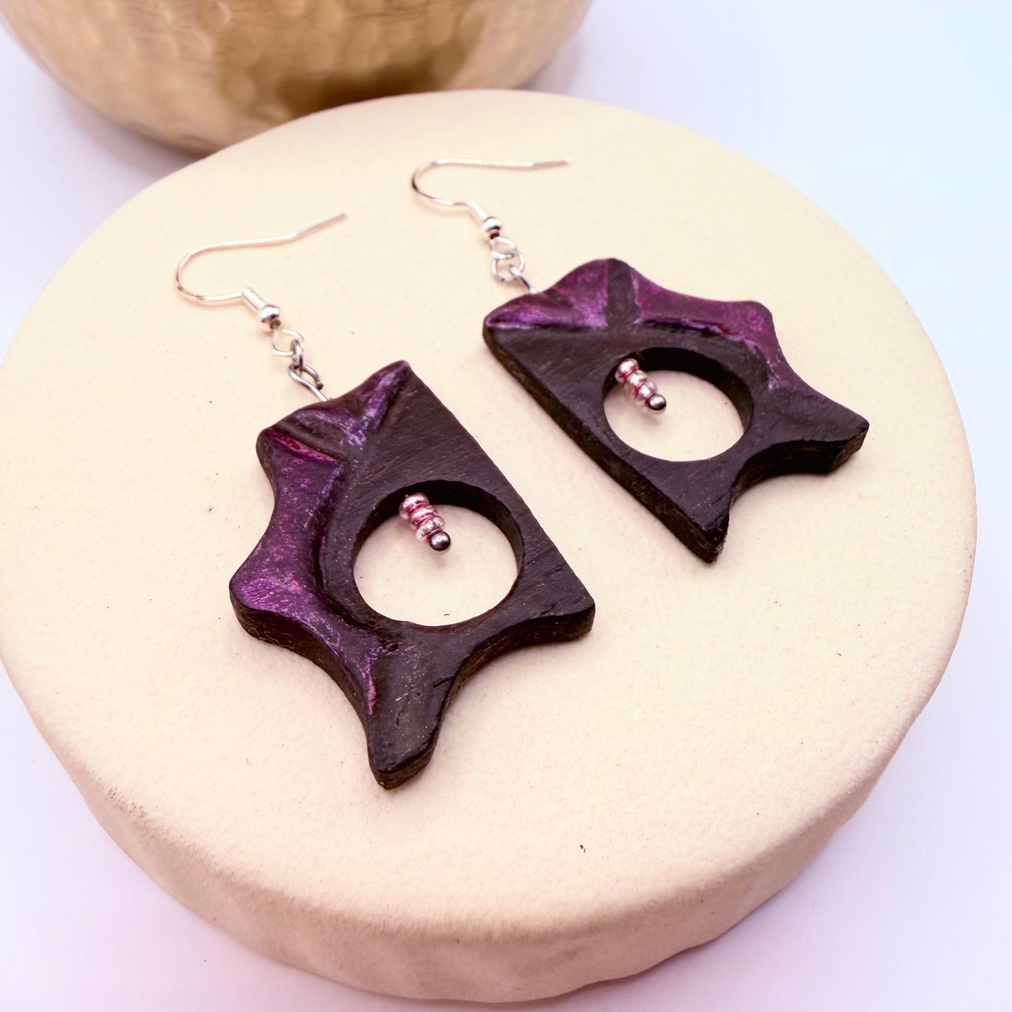 bog oak handmade earrings 