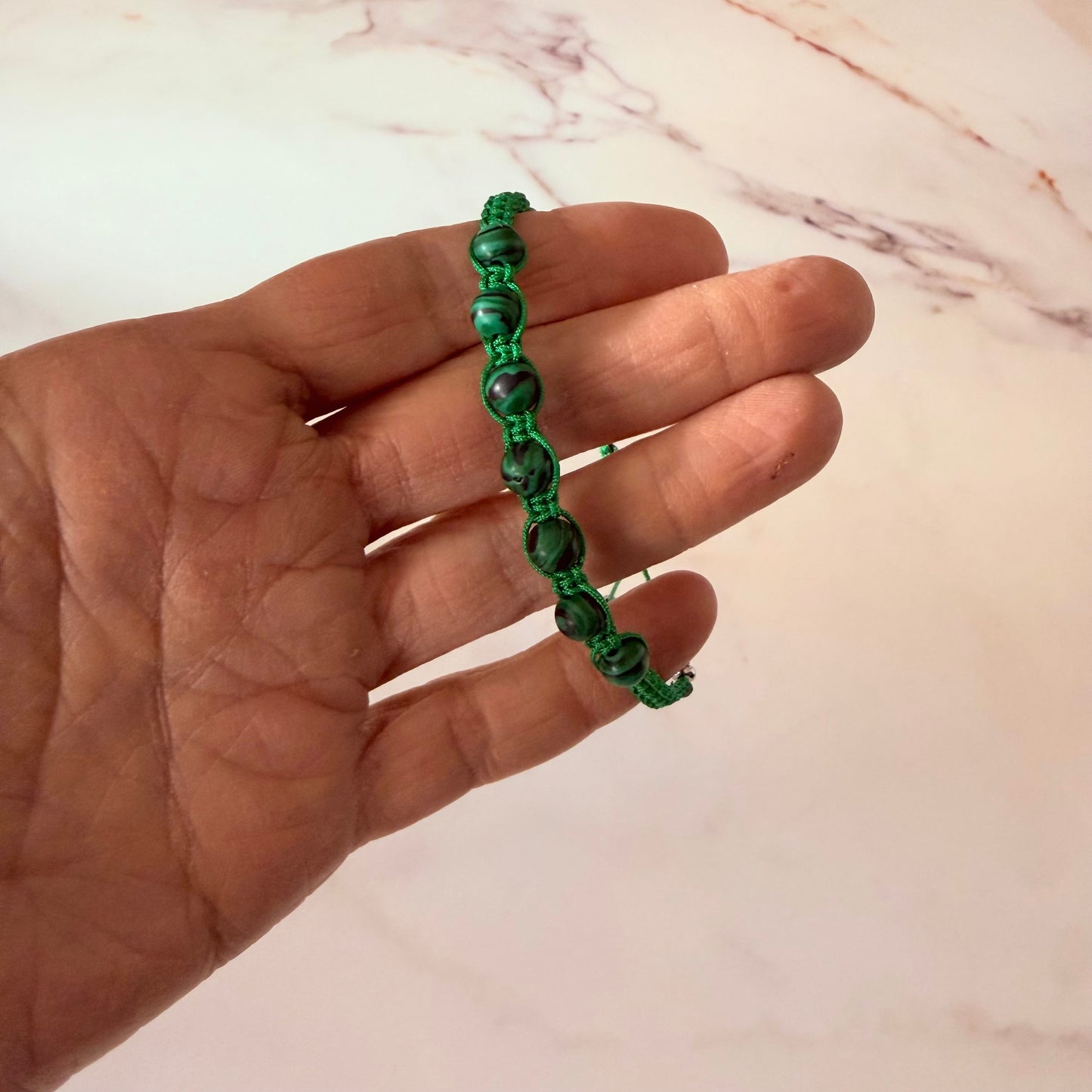 Green handmade bracelet 