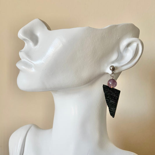 bog oak dangle earrings 