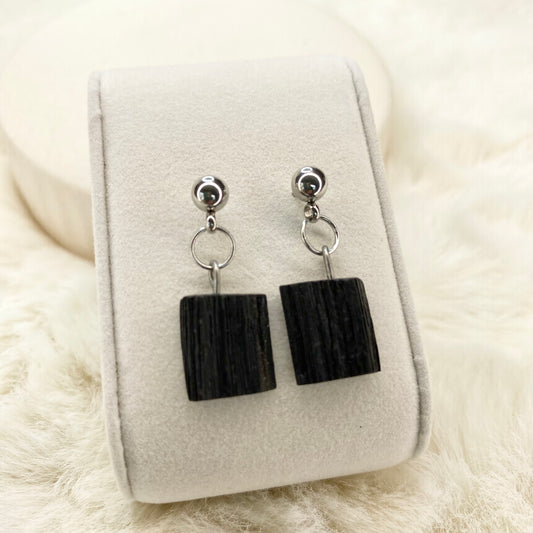 bog oak drop-down earrings 