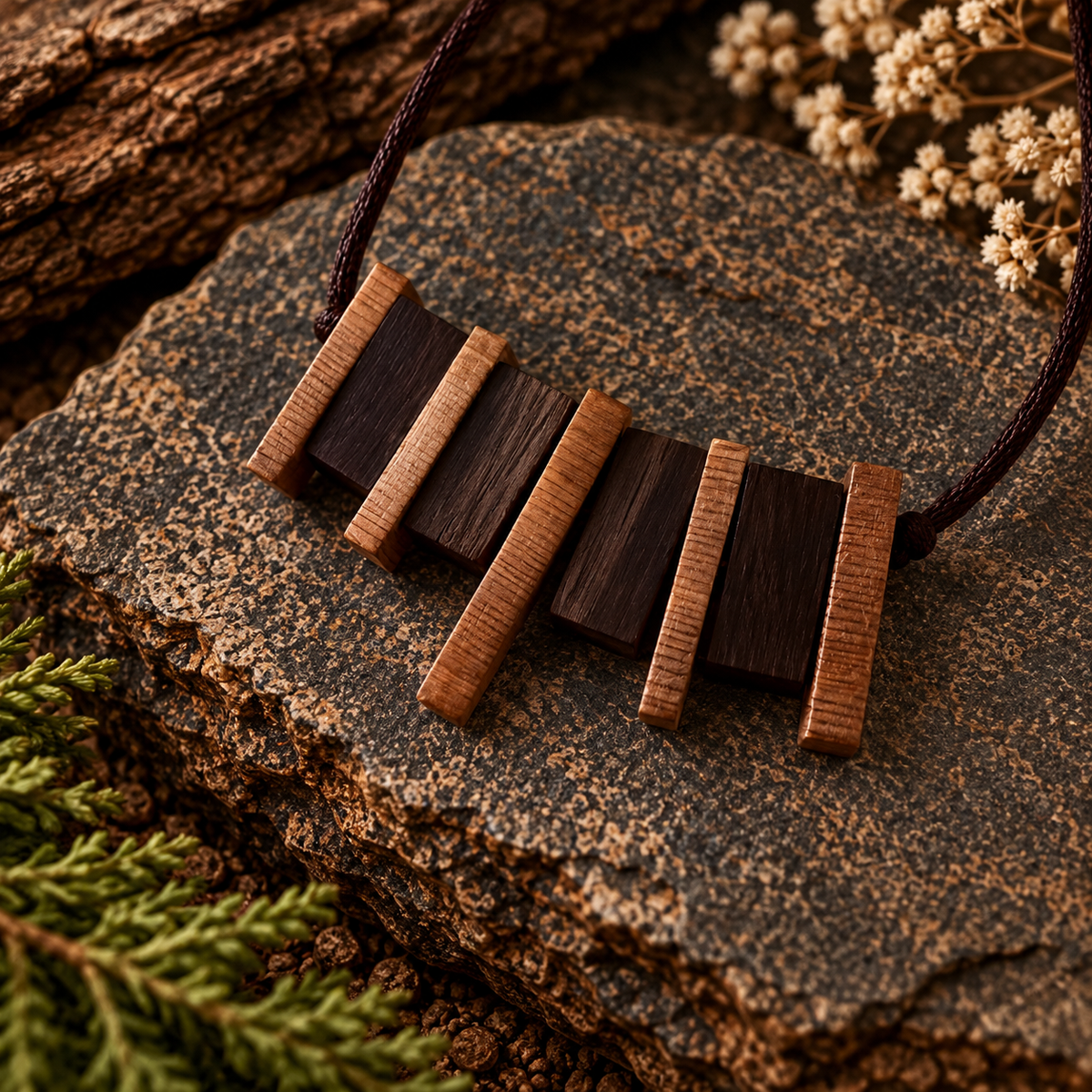 Handmade Irish bog oak necklace 