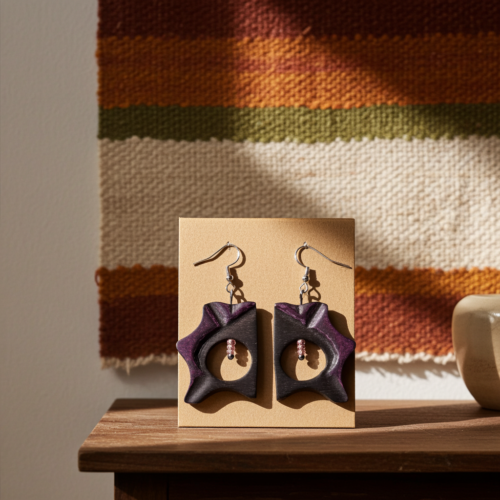 Handcrafted Bog Oak Earrings with Stainless Steel Hooks