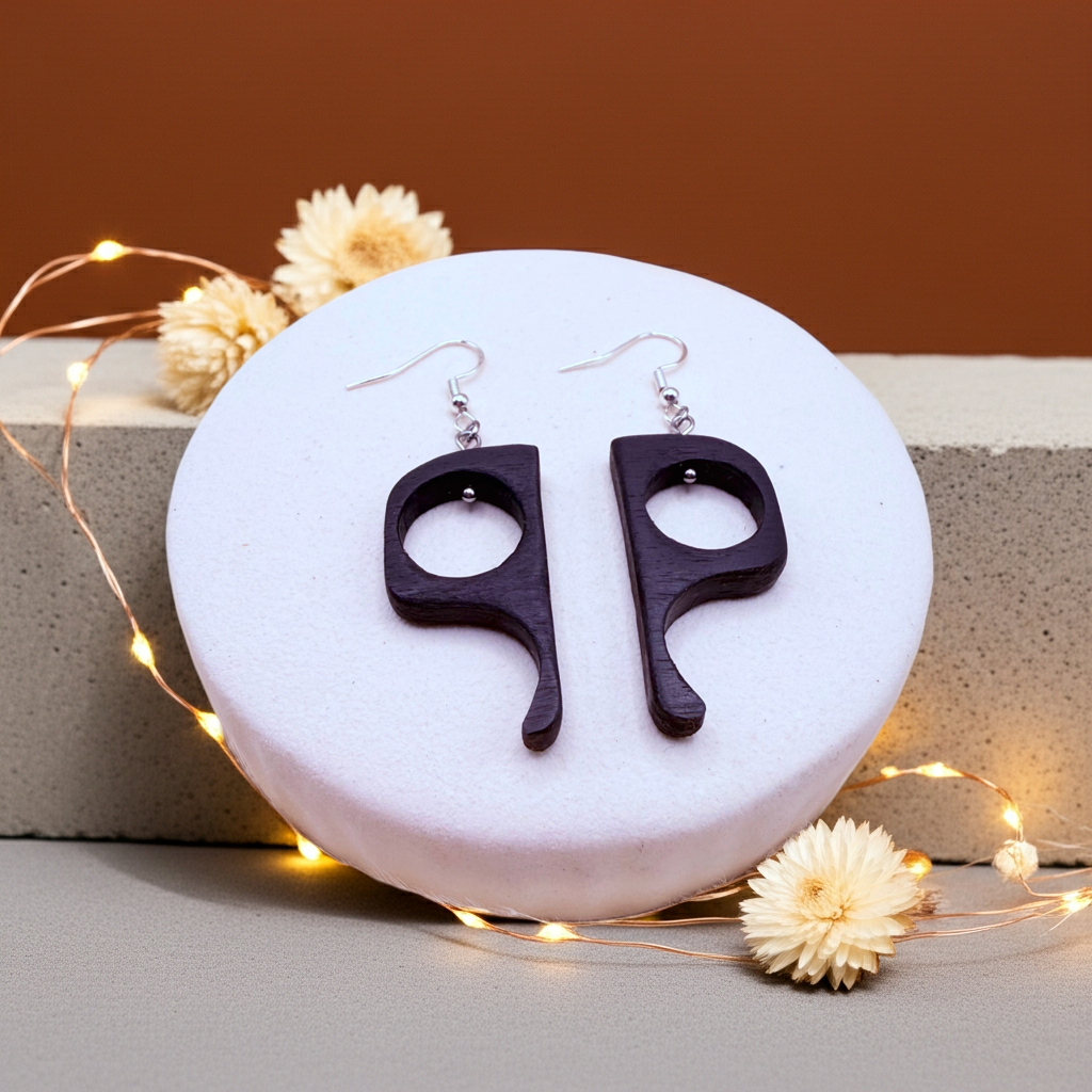 Bog Oak Drop Design Handcrafted Natural Jewellery