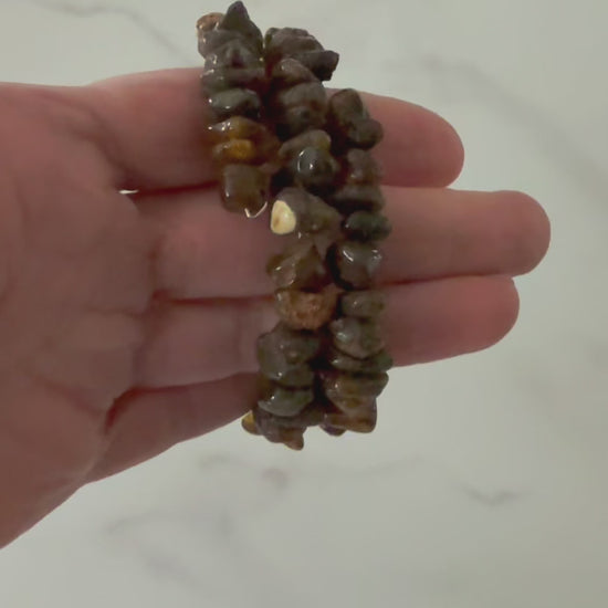 Black Baltic amber bracelet on memory wire