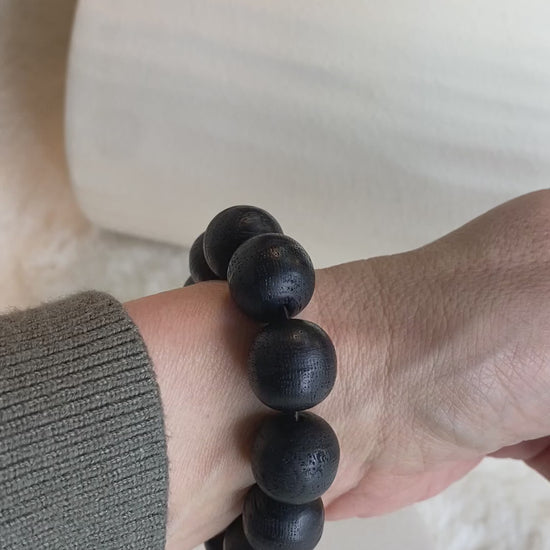 bog oak and cinnabar bracelet 