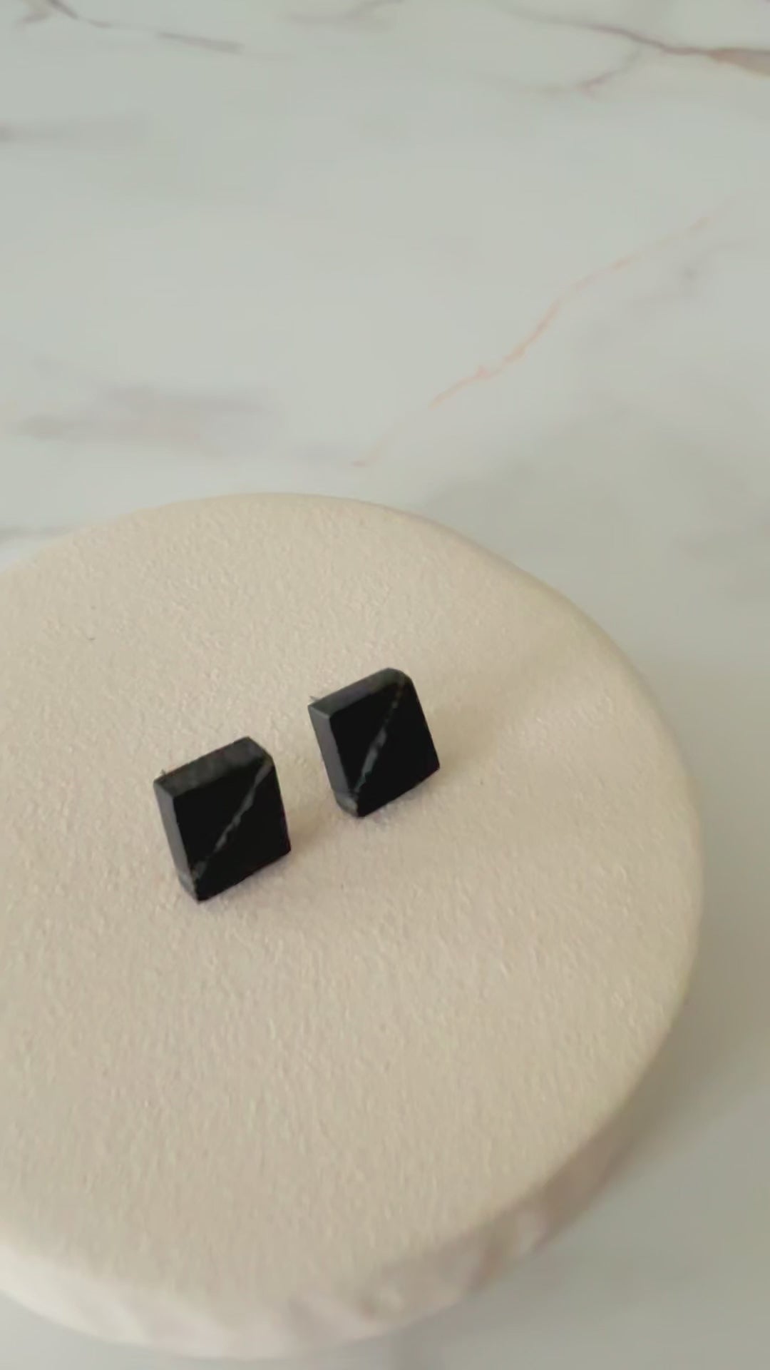Handmade bog oak stud earrings 