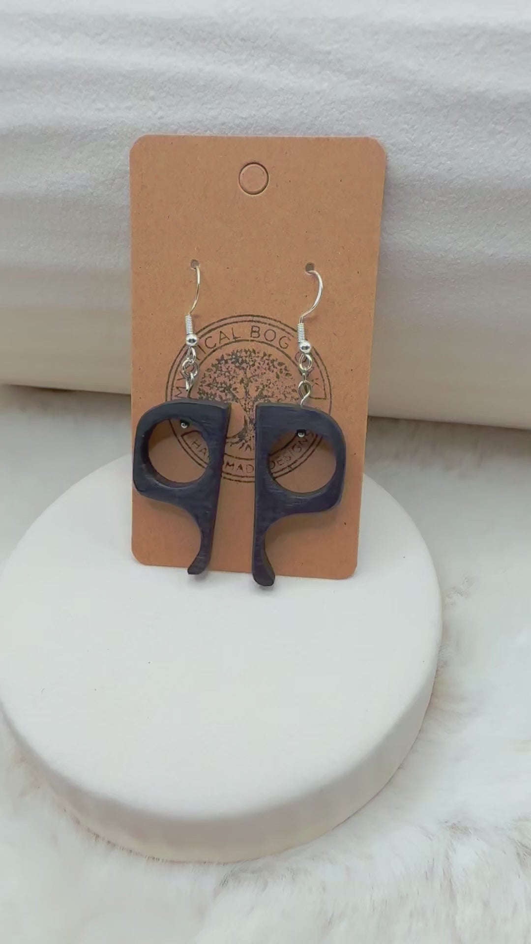 bog oak handmade earrings 