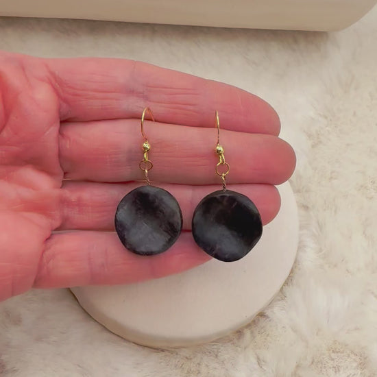 Handmade bog oak earrings 