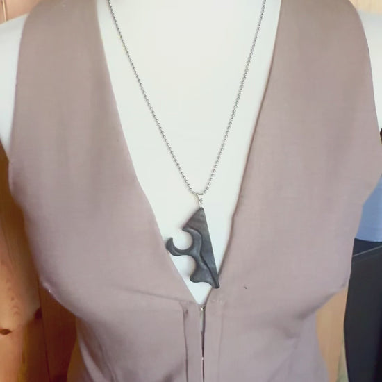 Handmade bog oak necklace 