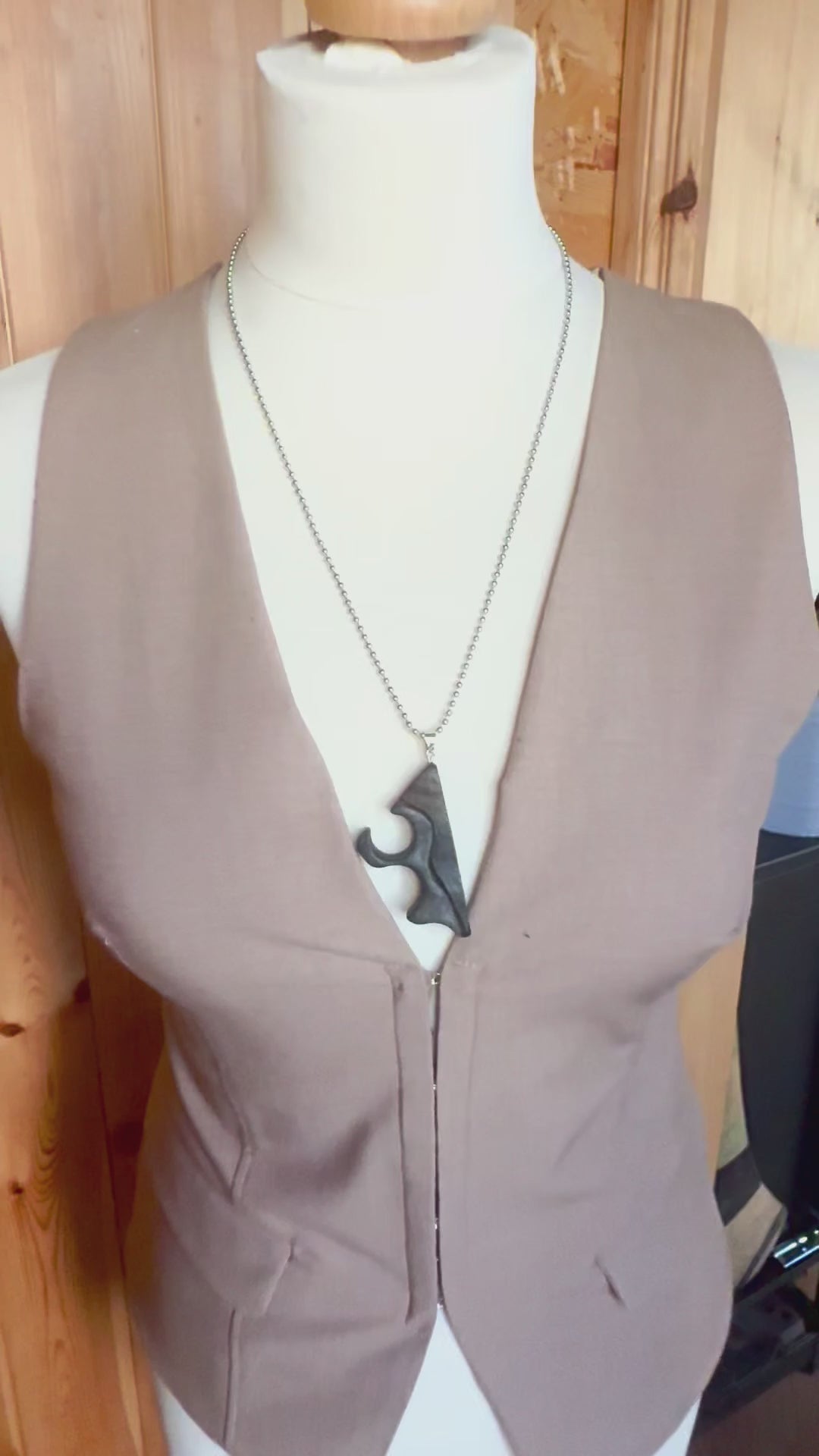 Handmade bog oak necklace 