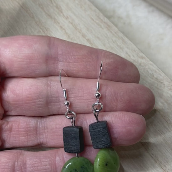 green earrings 